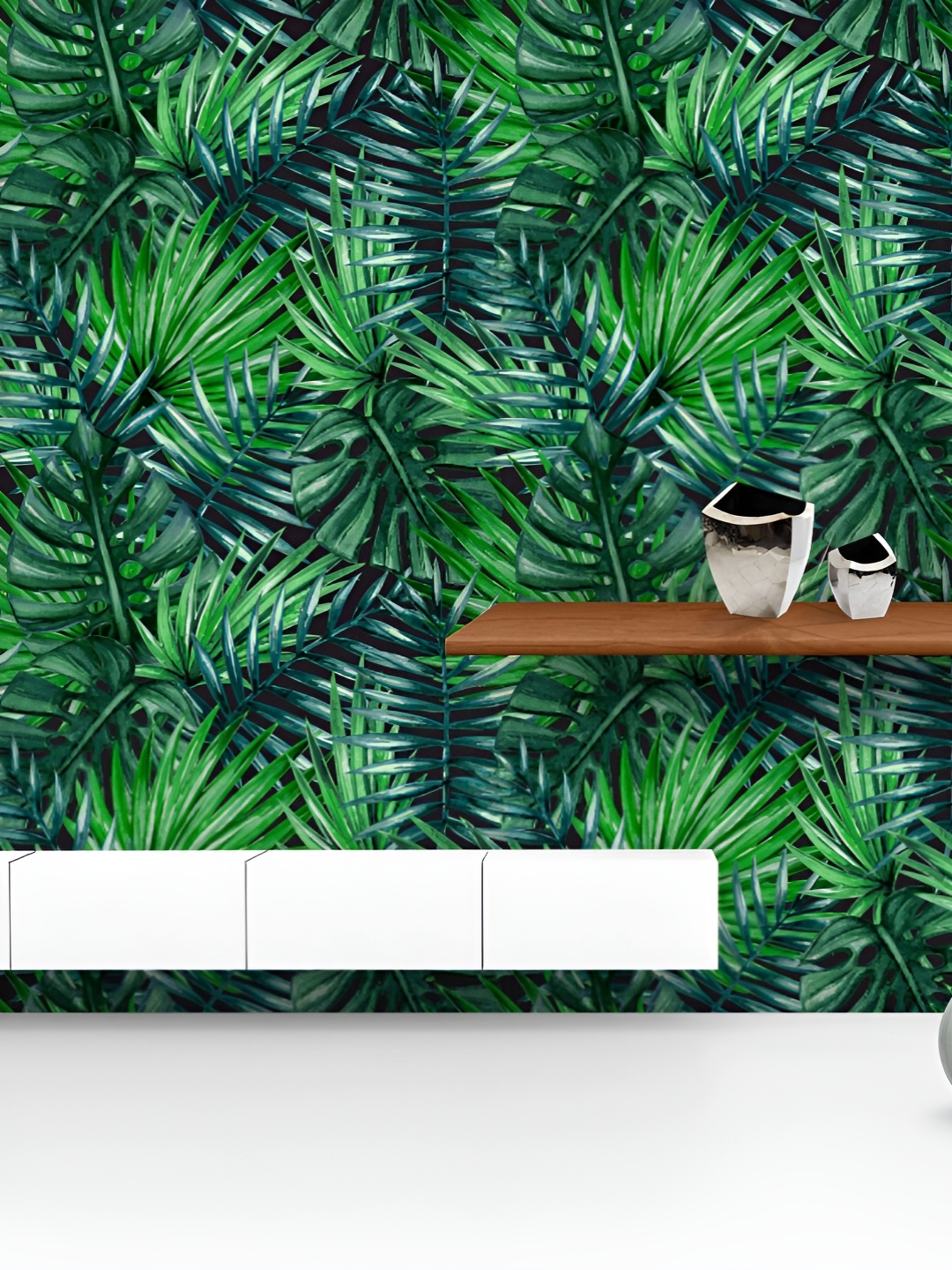 

ArtzFolio Printed UV-Resistant Anti-Bacterial Tropical Palm Leaves Peel & Stick Wallpaper, Multi