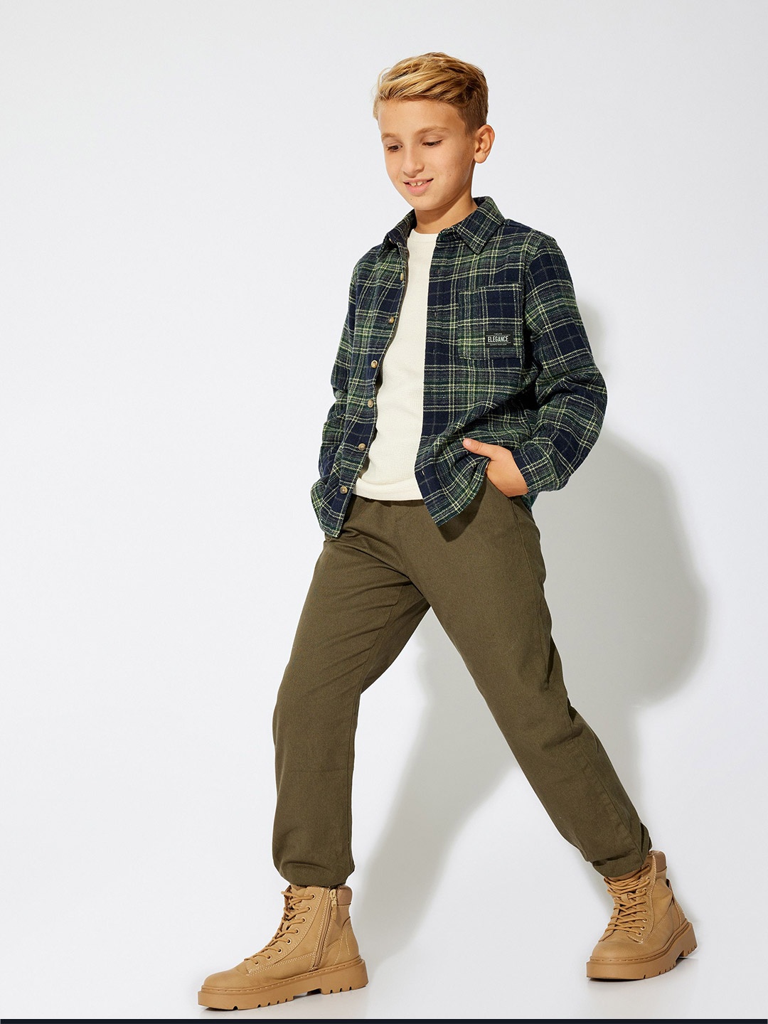 

Koton Boys Opaque Printed Casual Shirt, Green