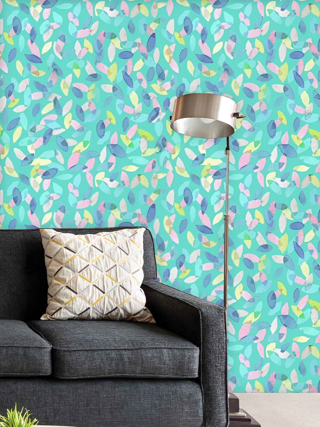 

ArtzFolio Printed UV-Resistant Anti-Bacterial Watercolor Spring Leaves Peel & Stick Wallpaper, Multi