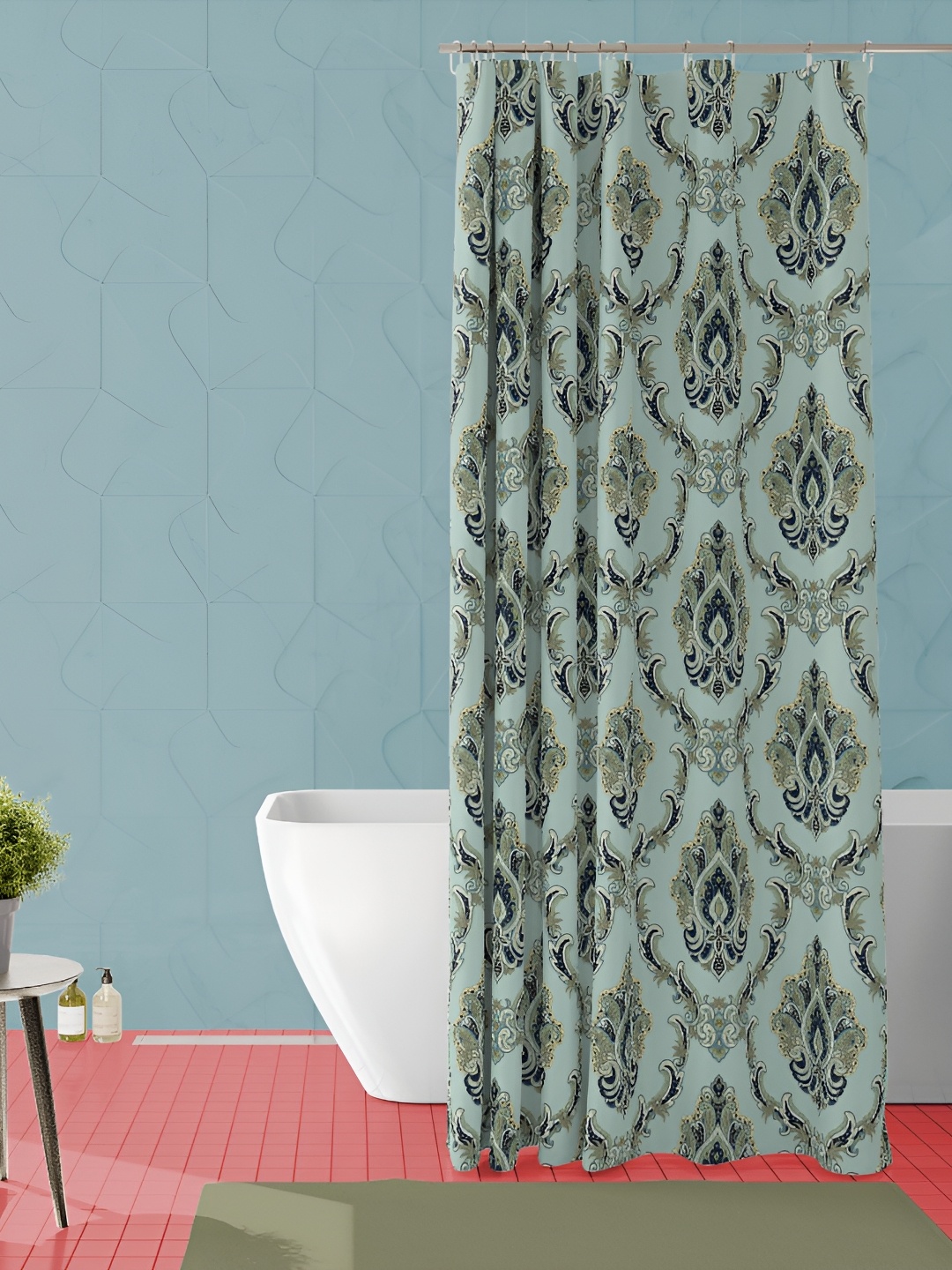 

ArtzFolio Green & Blue Paisley Printed Waterproof Shower Curtains