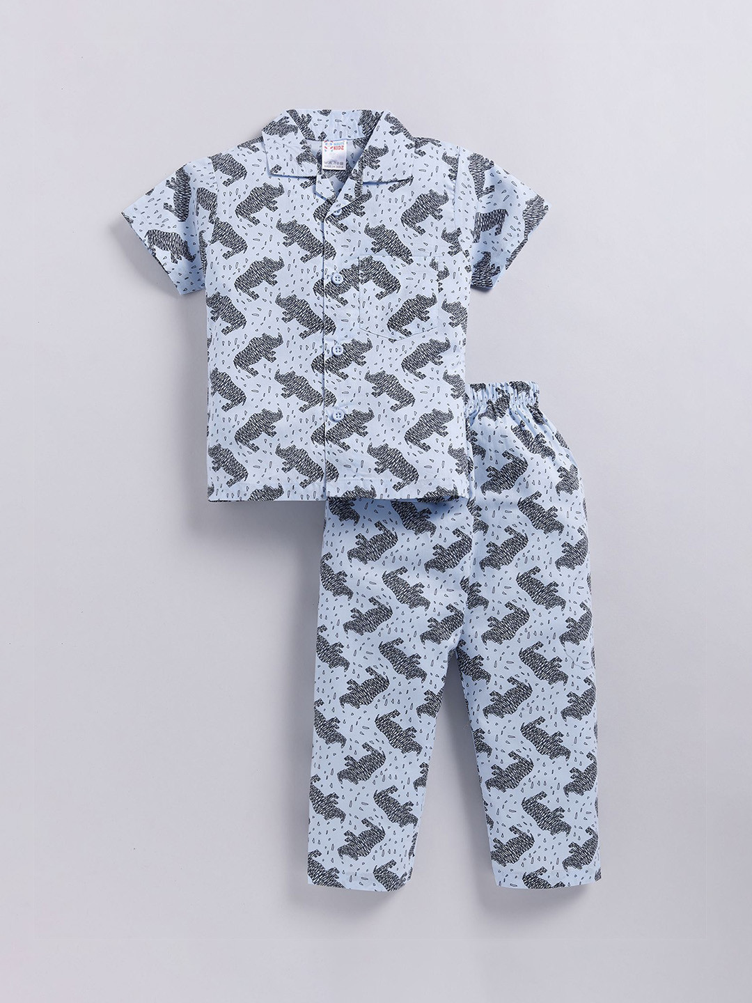 

NAUTI KIDZ Boys Cotton Printed Night suit, Blue