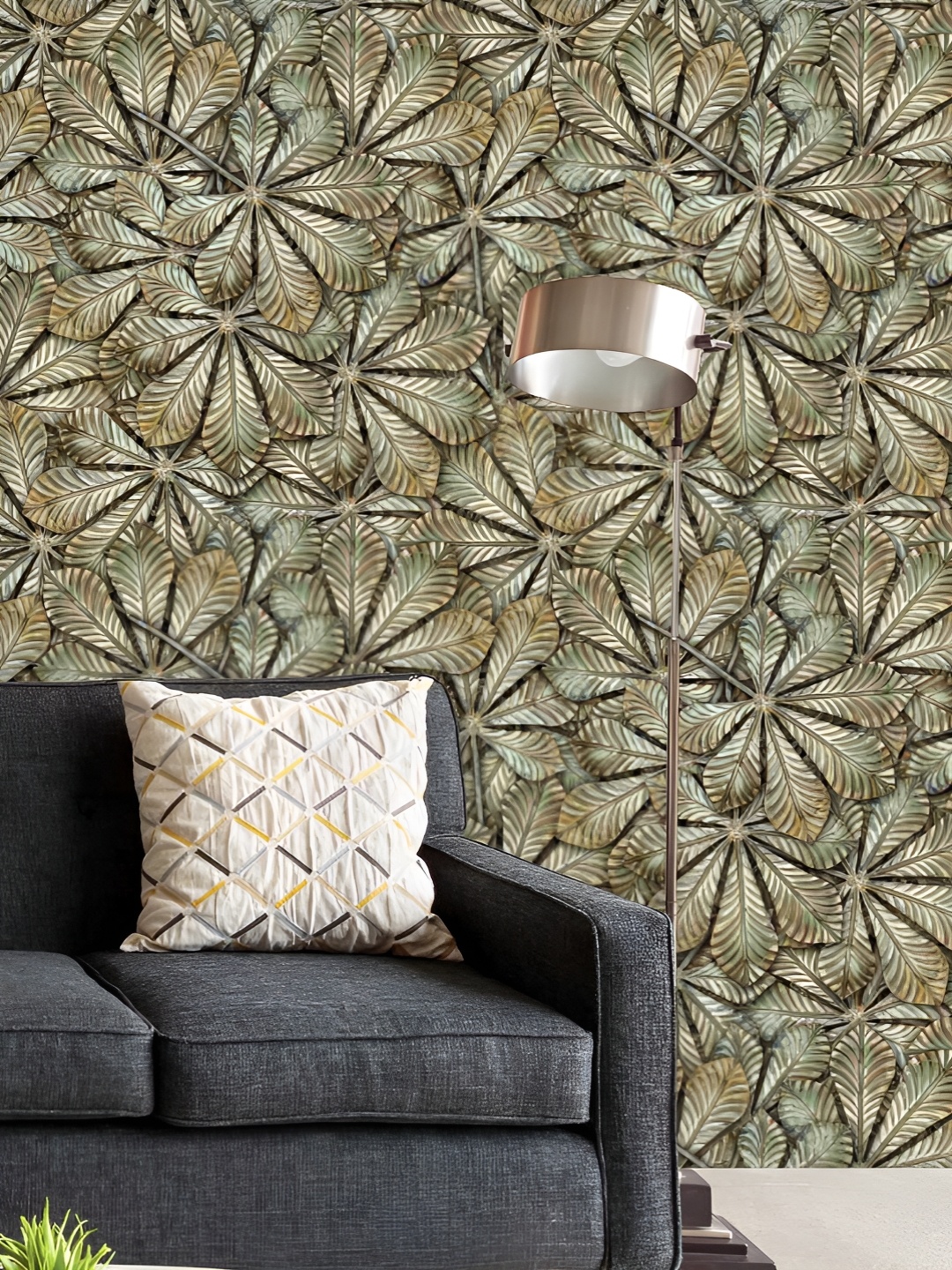 

ArtzFolio Printed UV-Resistant Anti-Bacterial Chestnut Leafs Peel & Stick Wallpaper, Multi