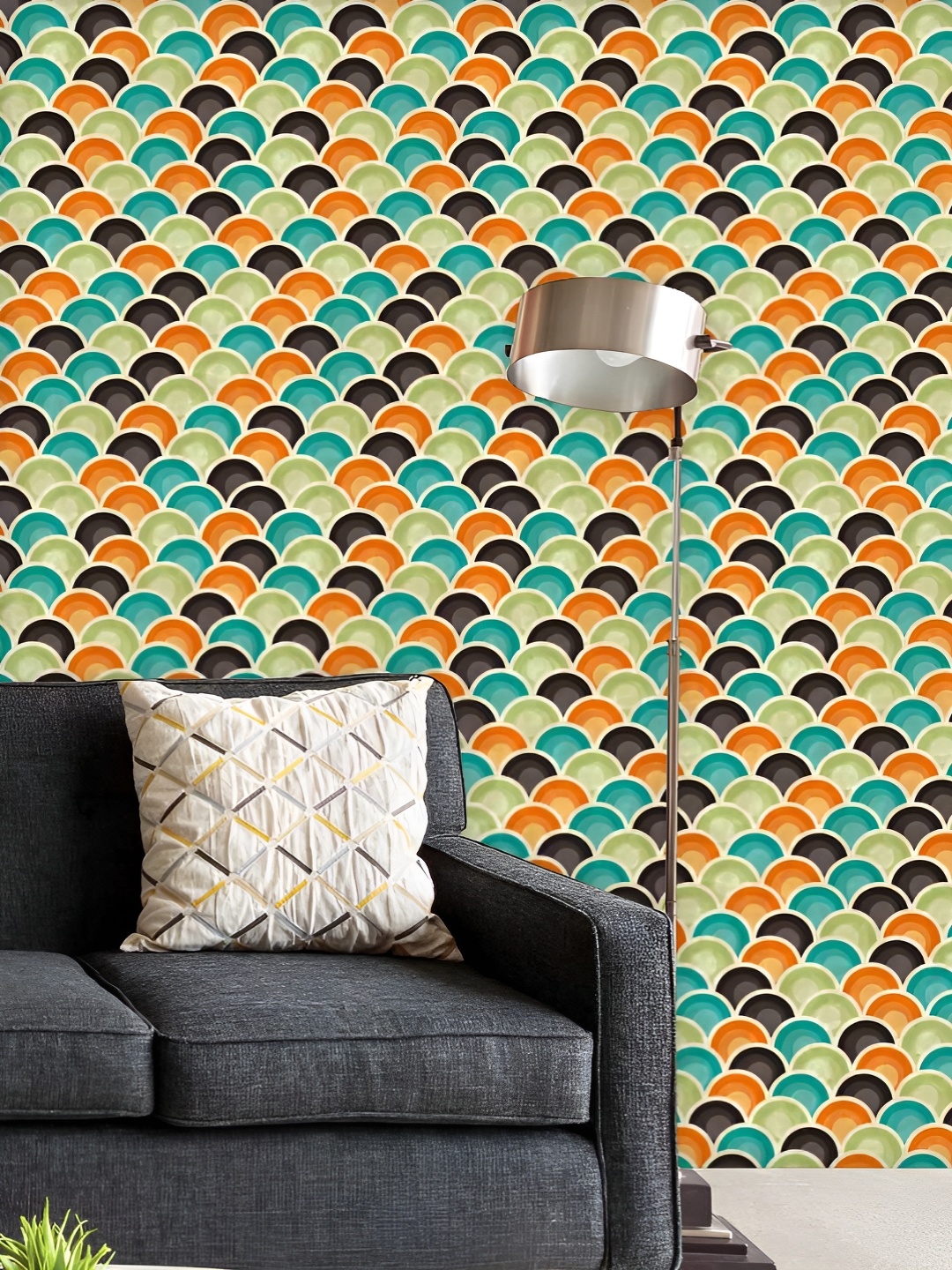 

ArtzFolio Printed UV-Resistant Anti-Bacterial Retro Style Peel & Stick Wallpaper, Multi