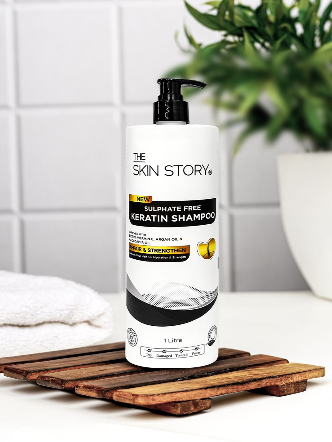 

THE SKIN STORY Sulphate Free Keratin Shampoo- 1 L, White