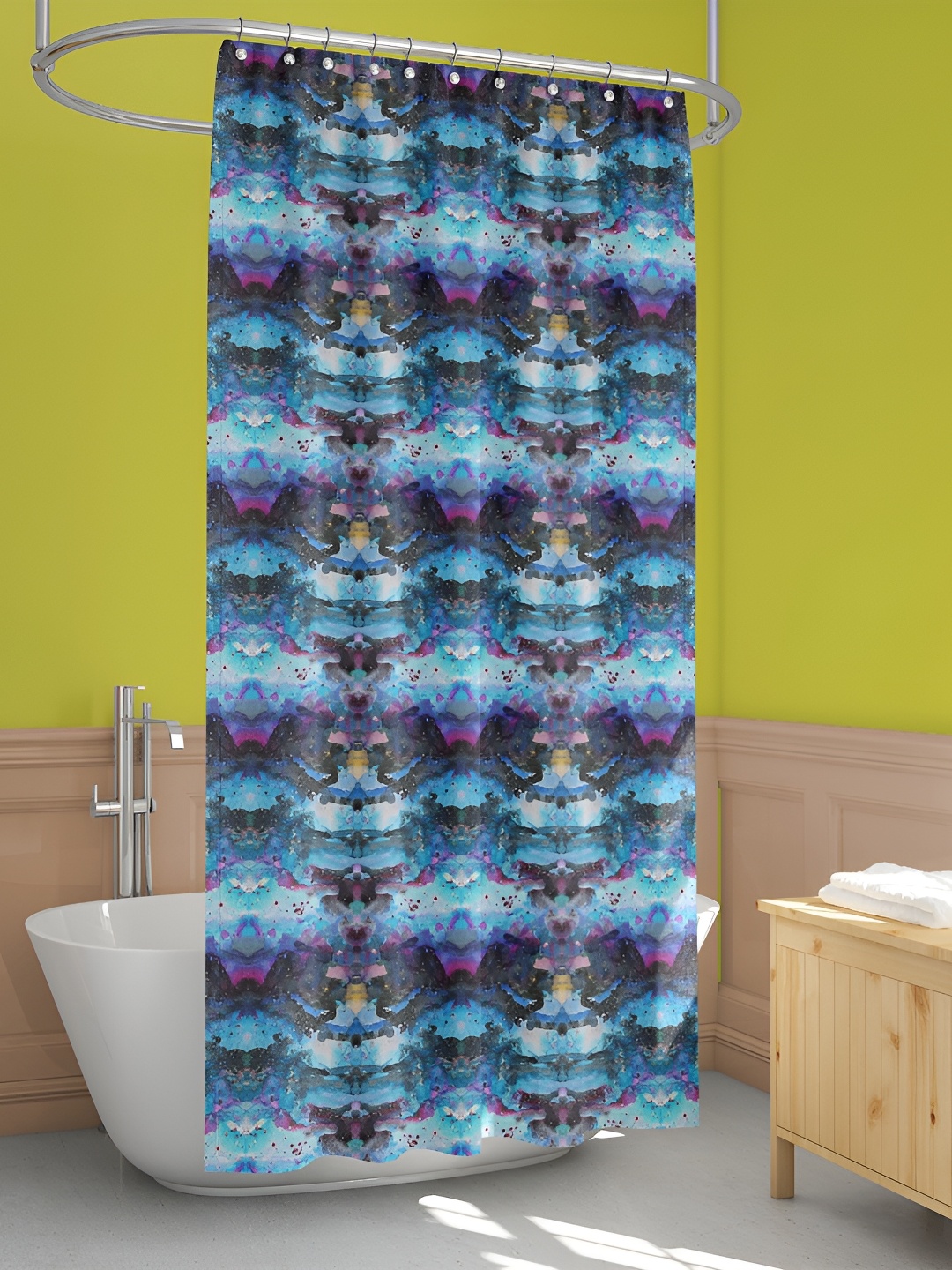 

ArtzFolio Blue Printed Waterproof Shower Curtain
