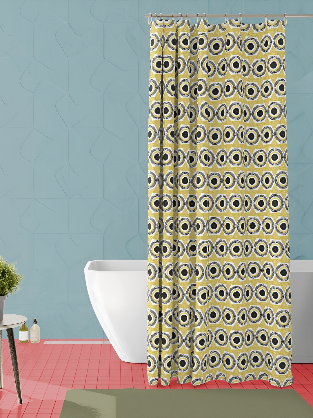 

ArtzFolio White & Yellow Printed Shower Curtains