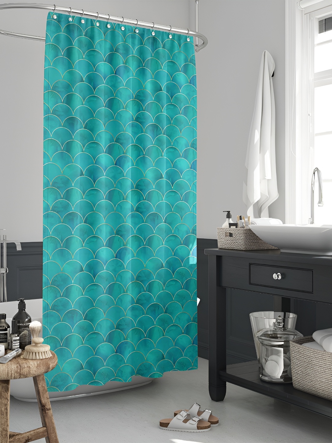 

ArtzFolio Single Piece Waterproof Polyester Shower Curtain, Multi