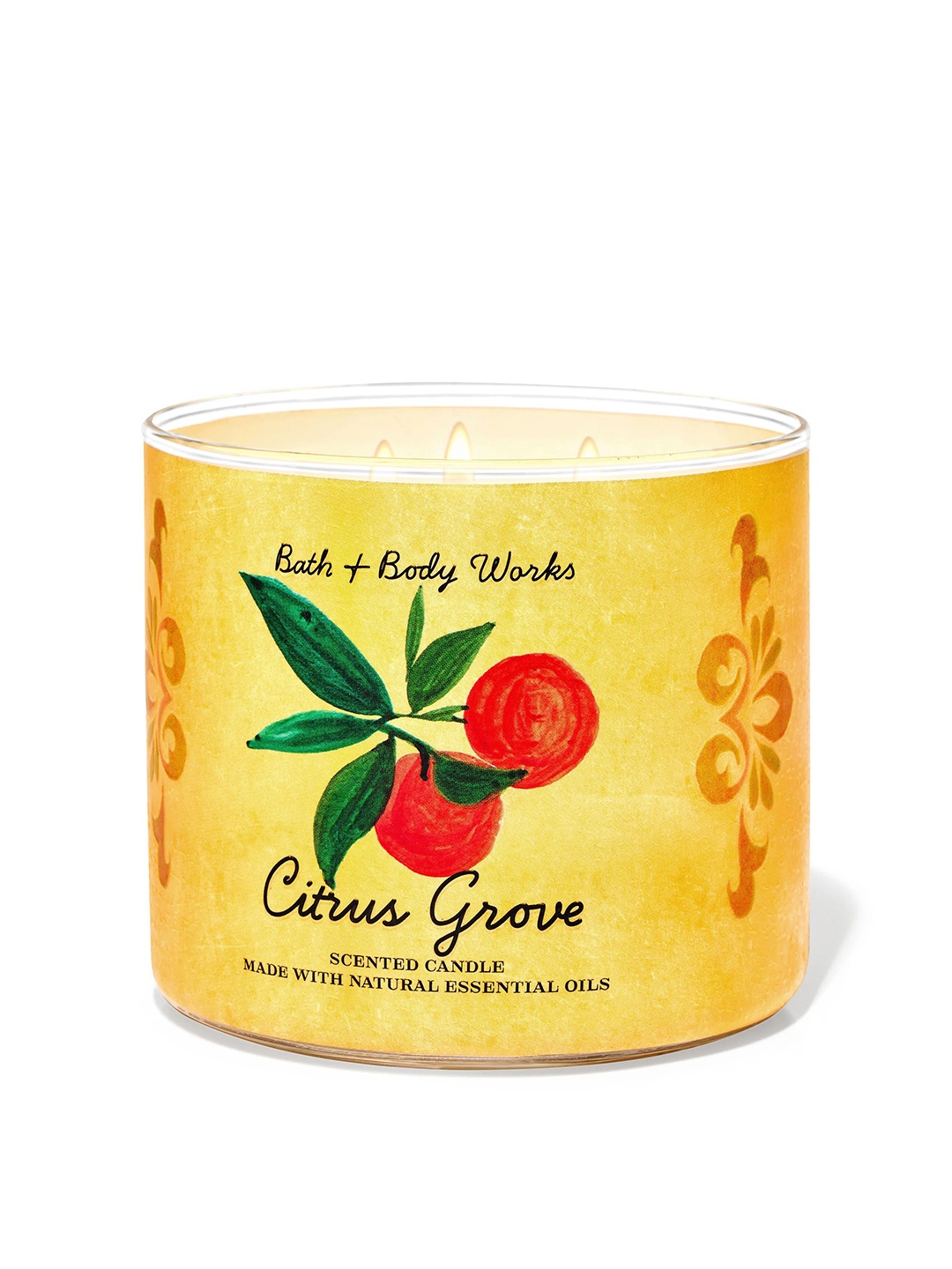 

Bath & Body Works Citrus Grove 3-Wick Candle - 411g, Yellow