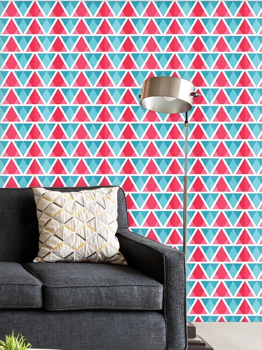 

ArtzFolio Printed UV-Resistant Anti-Bacterial Abstract Triangles Peel & Stick Wallpaper, Multi