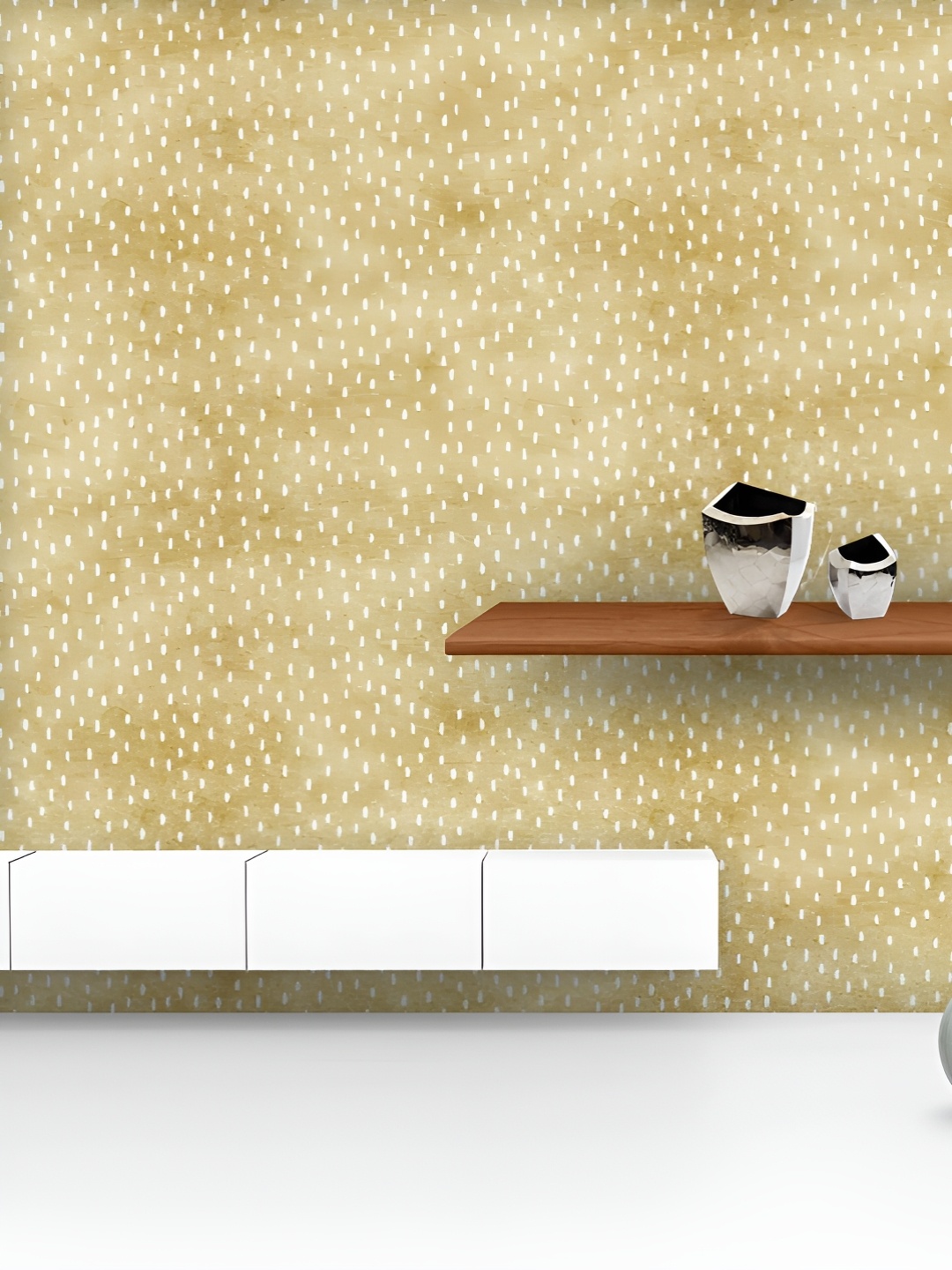 

ArtzFolio Printed UV-Resistant Anti-Bacterial White Gold Spots Peel & Stick Wallpaper, Multi