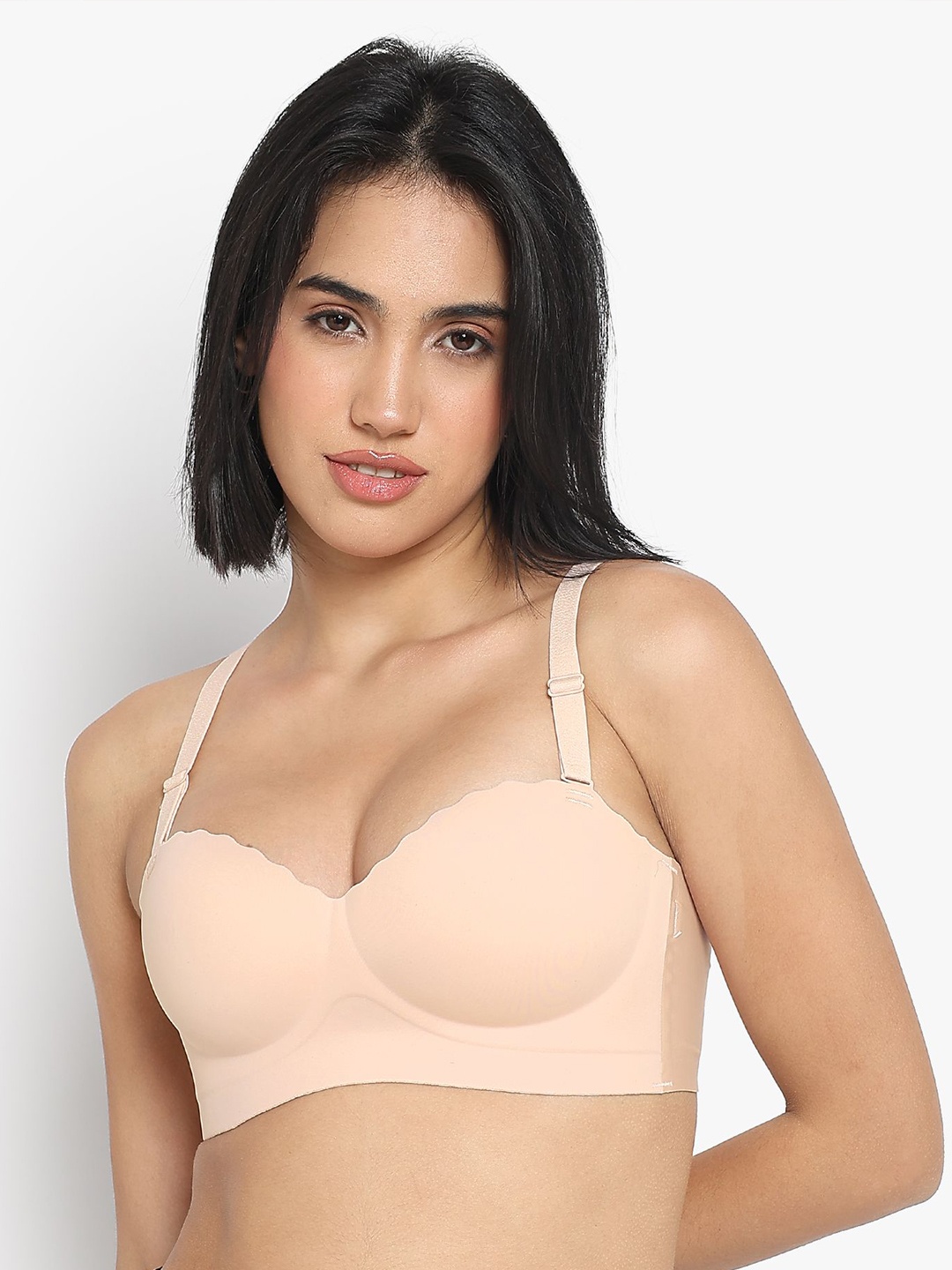 

PARKHA Women Heavily Padded Non-Wired Medium Coverage Seamless Push-Up Bra, Pink