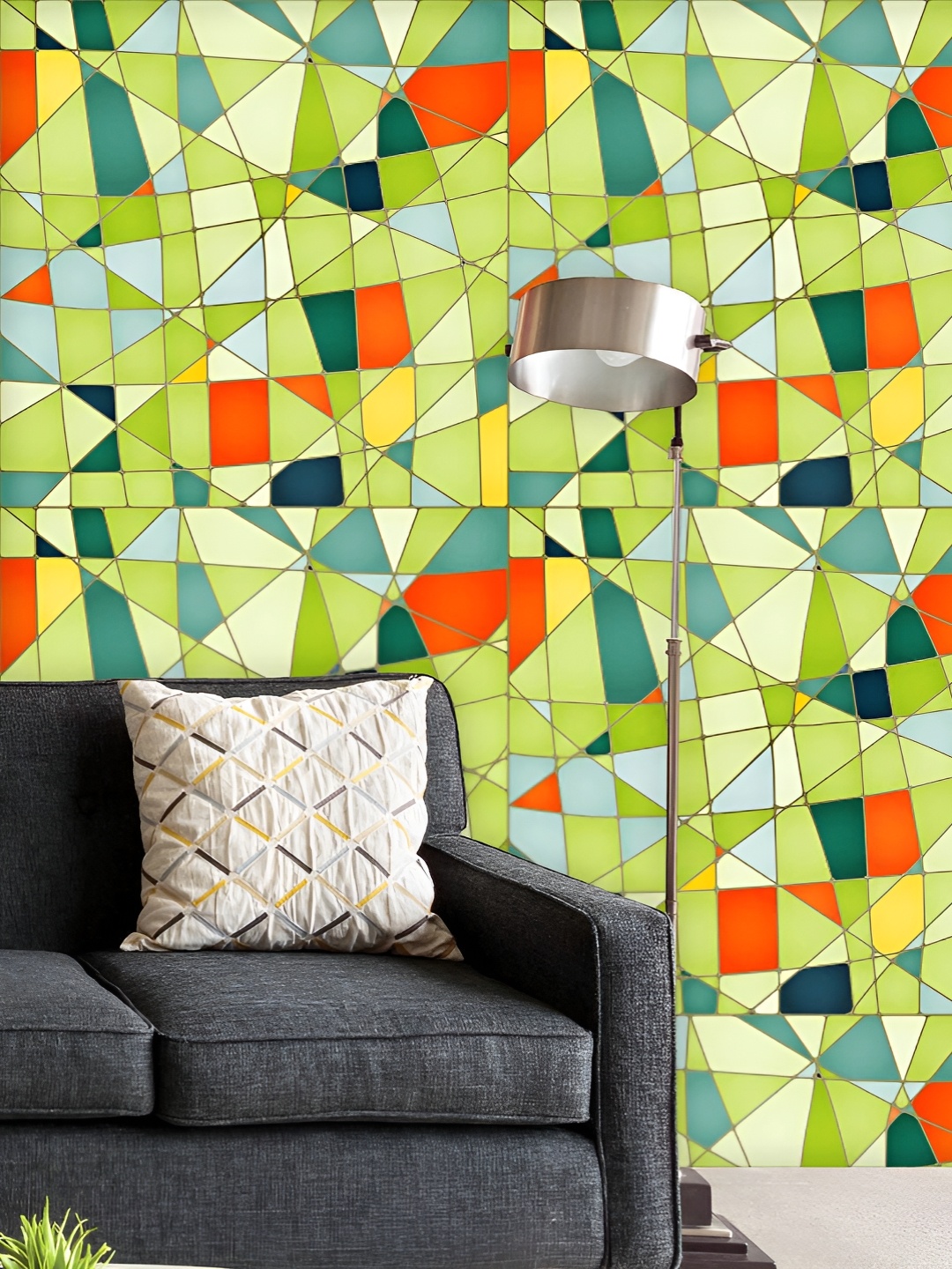 

ArtzFolio Printed UV-Resistant Anti-Bacterial Abstract Mosaic Peel & Stick Wallpaper, Multi