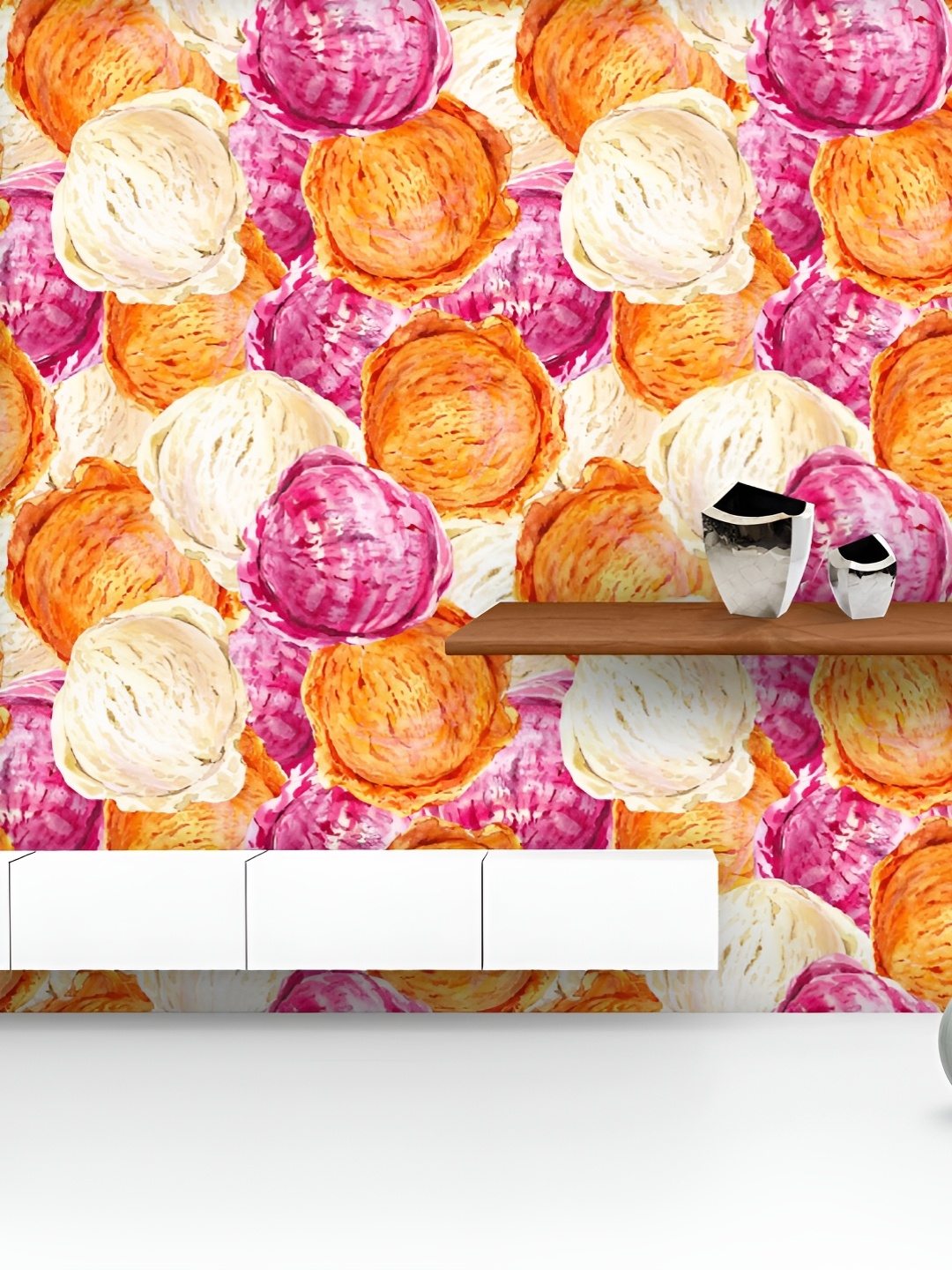 

ArtzFolio Printed UV-Resistant Anti-Bacterial Summer Watercolor Natural Food Peel & Stick Wallpaper, Multi