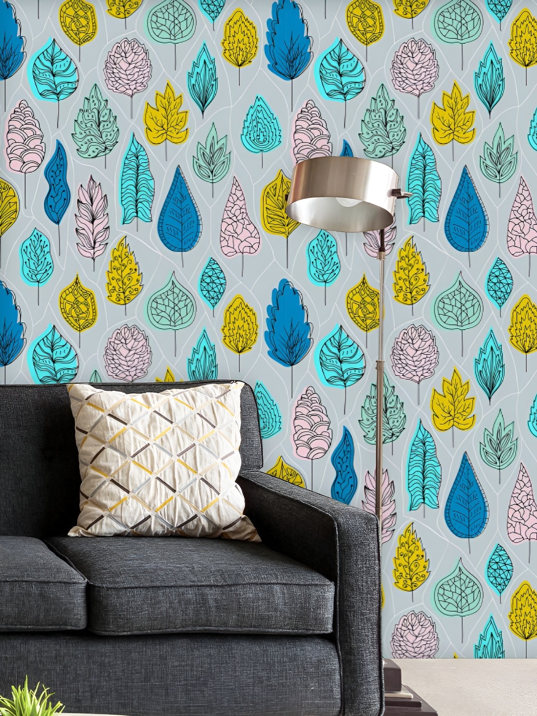 

ArtzFolio Printed UV-Resistant Anti-Bacterial Colored Autumn Leaves Peel & Stick Wallpaper, Multi