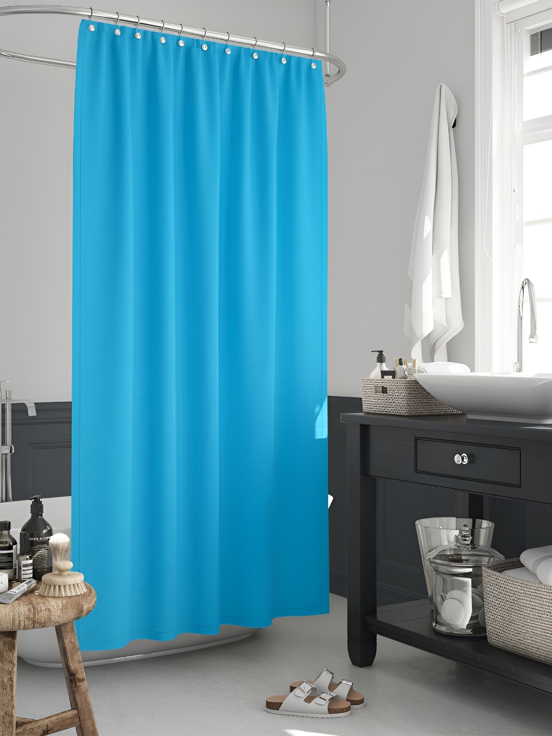 

ArtzFolio Blue Waterproof Shower Curtain