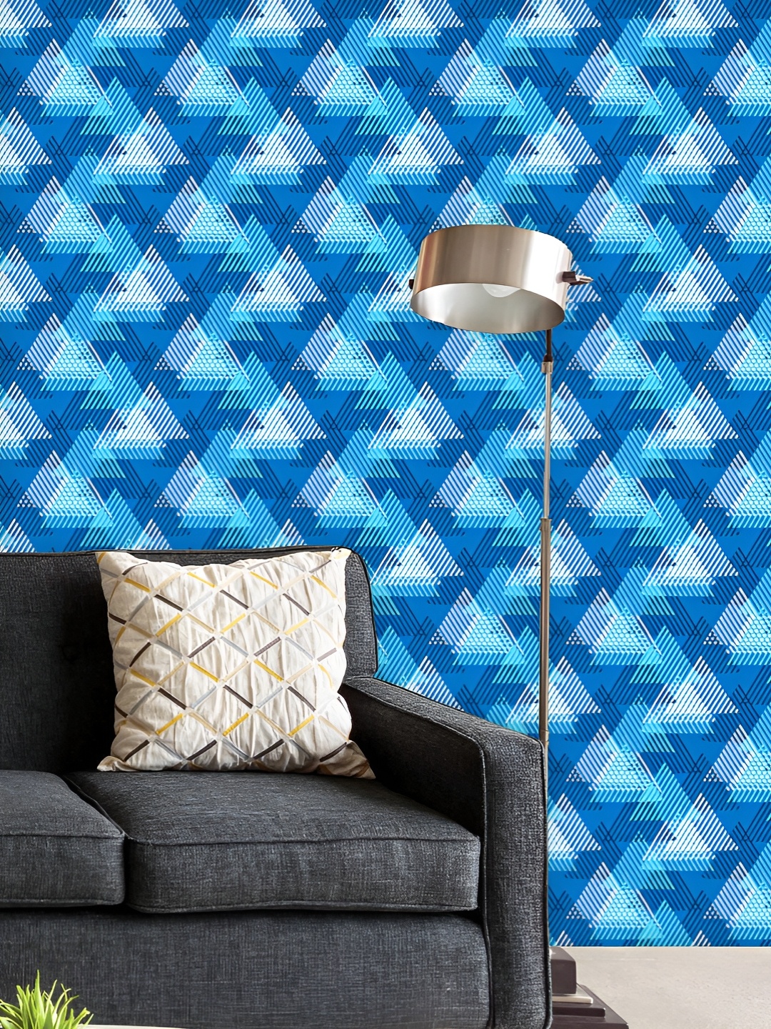 

ArtzFolio Printed UV-Resistant Anti-Bacterial Geometric D Triangles Peel & Stick Wallpaper, Multi