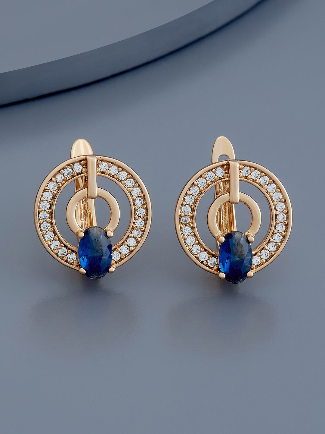 

Kushal's Fashion Jewellery Gold-Plated Zircon Circular Studs