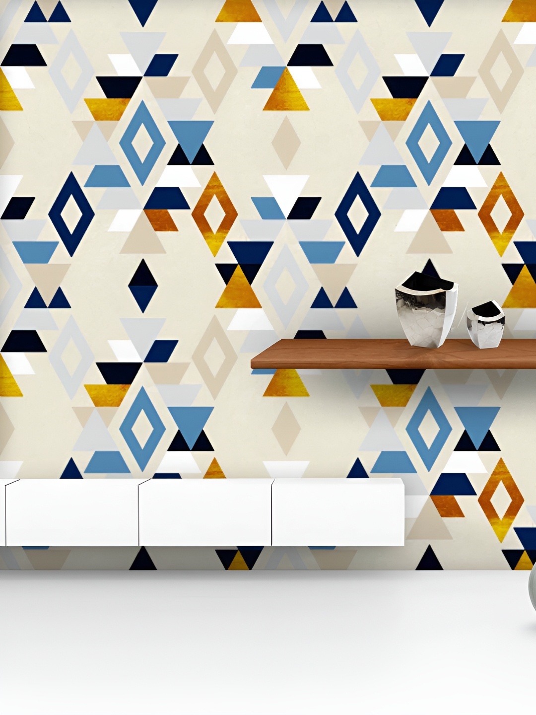 

ArtzFolio Printed UV-Resistant Anti-Bacterial Geometric Pattern Peel & Stick Wallpaper, Multi