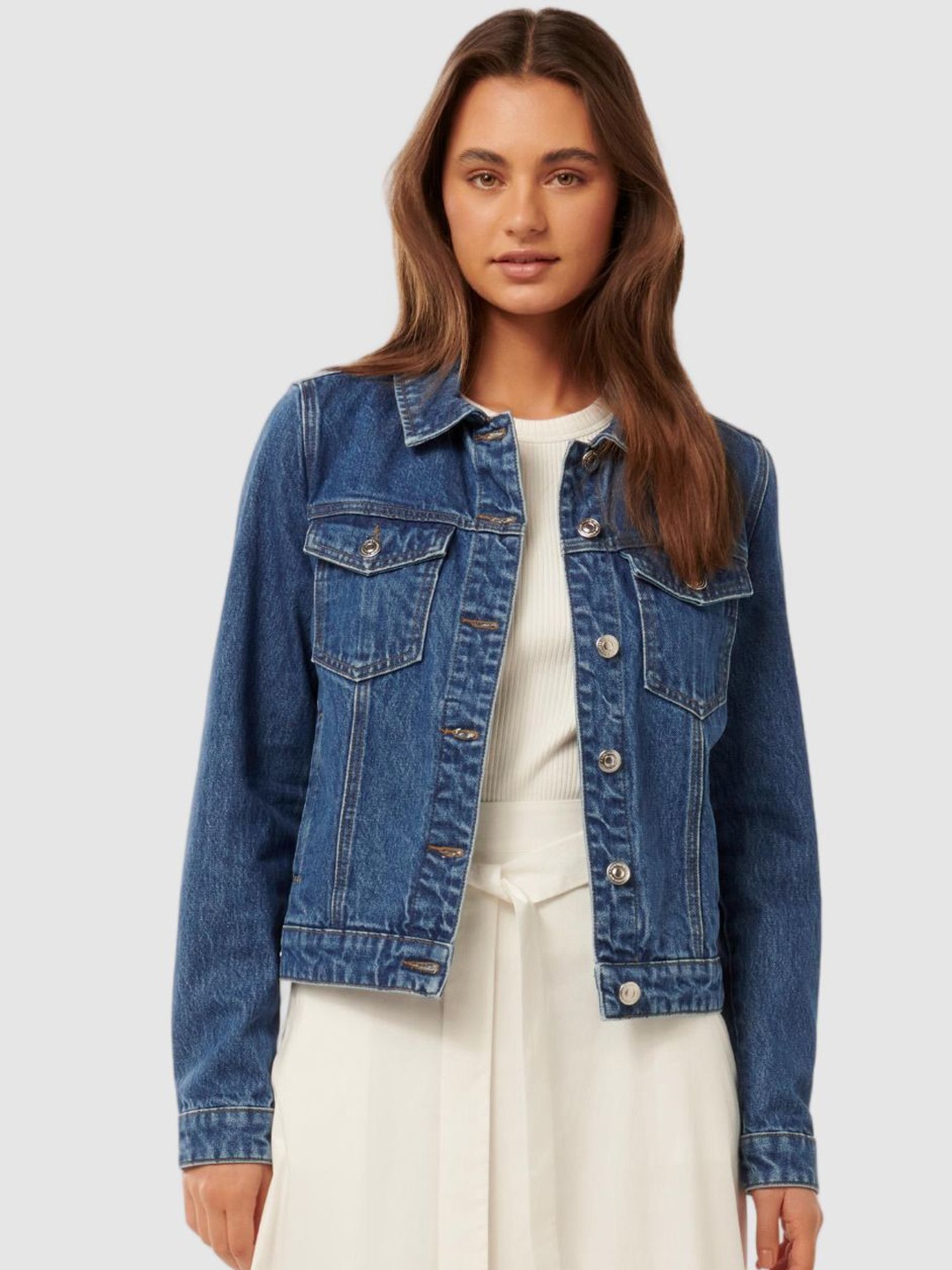 

Forever New Women Denim Jacket, Navy blue