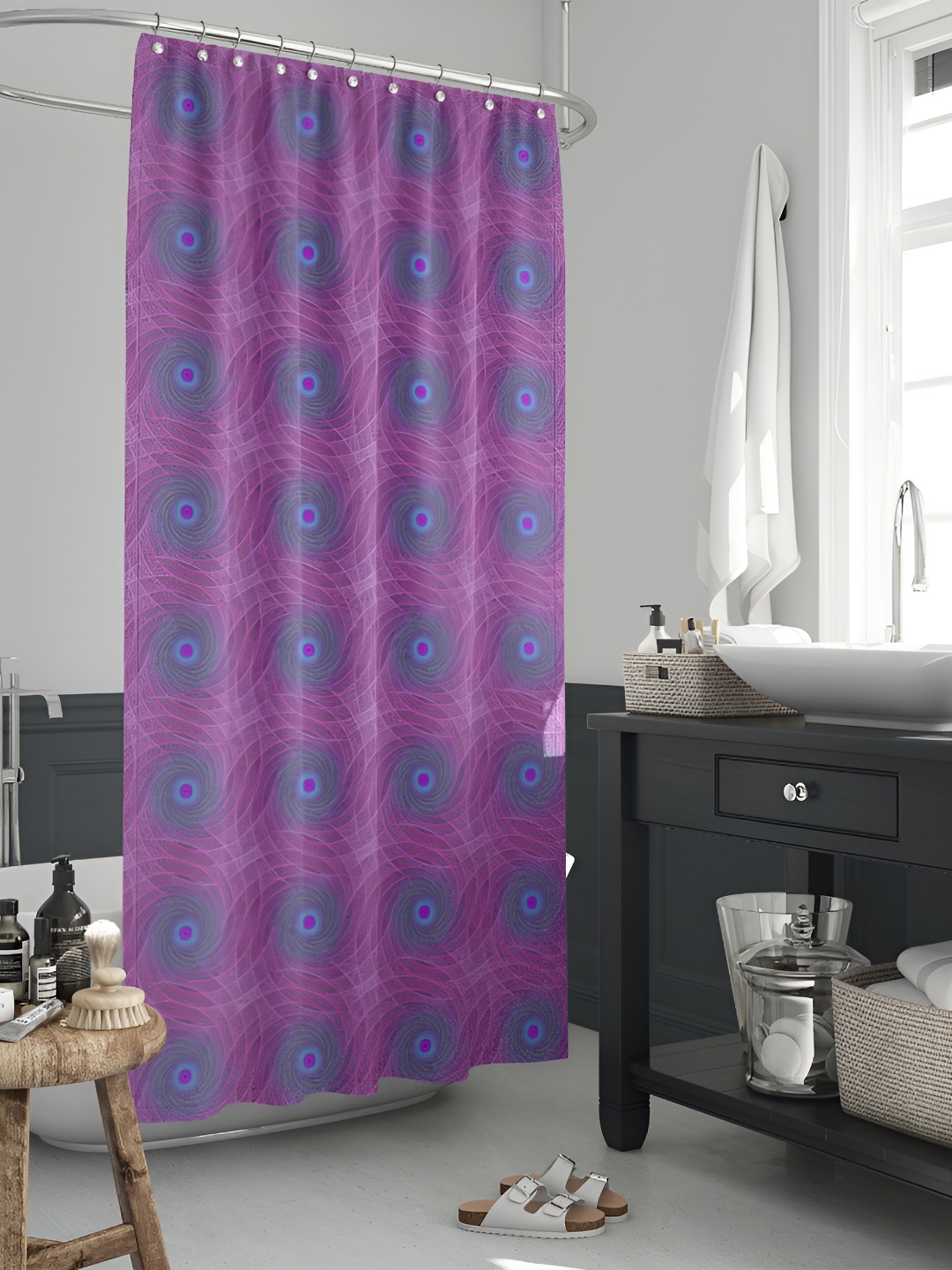 

ArtzFolio Purple & Blue Abstract Printed Waterproof Shower Curtain