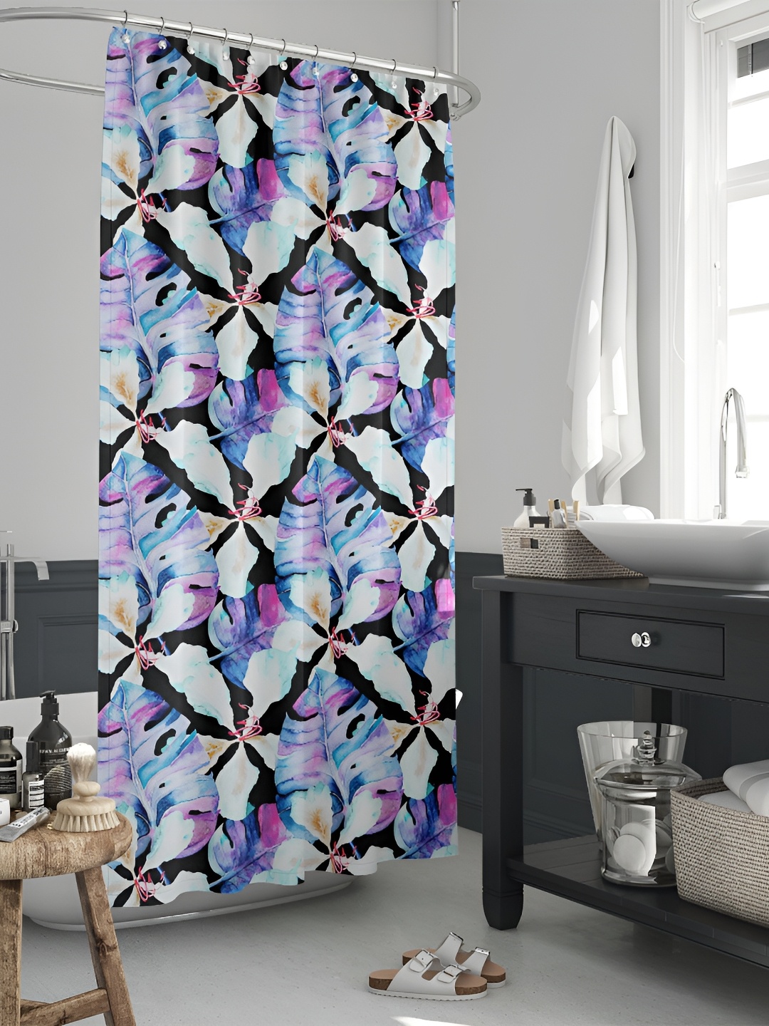 

ArtzFolio Single Piece Waterproof Polyester Shower Curtain, Multi