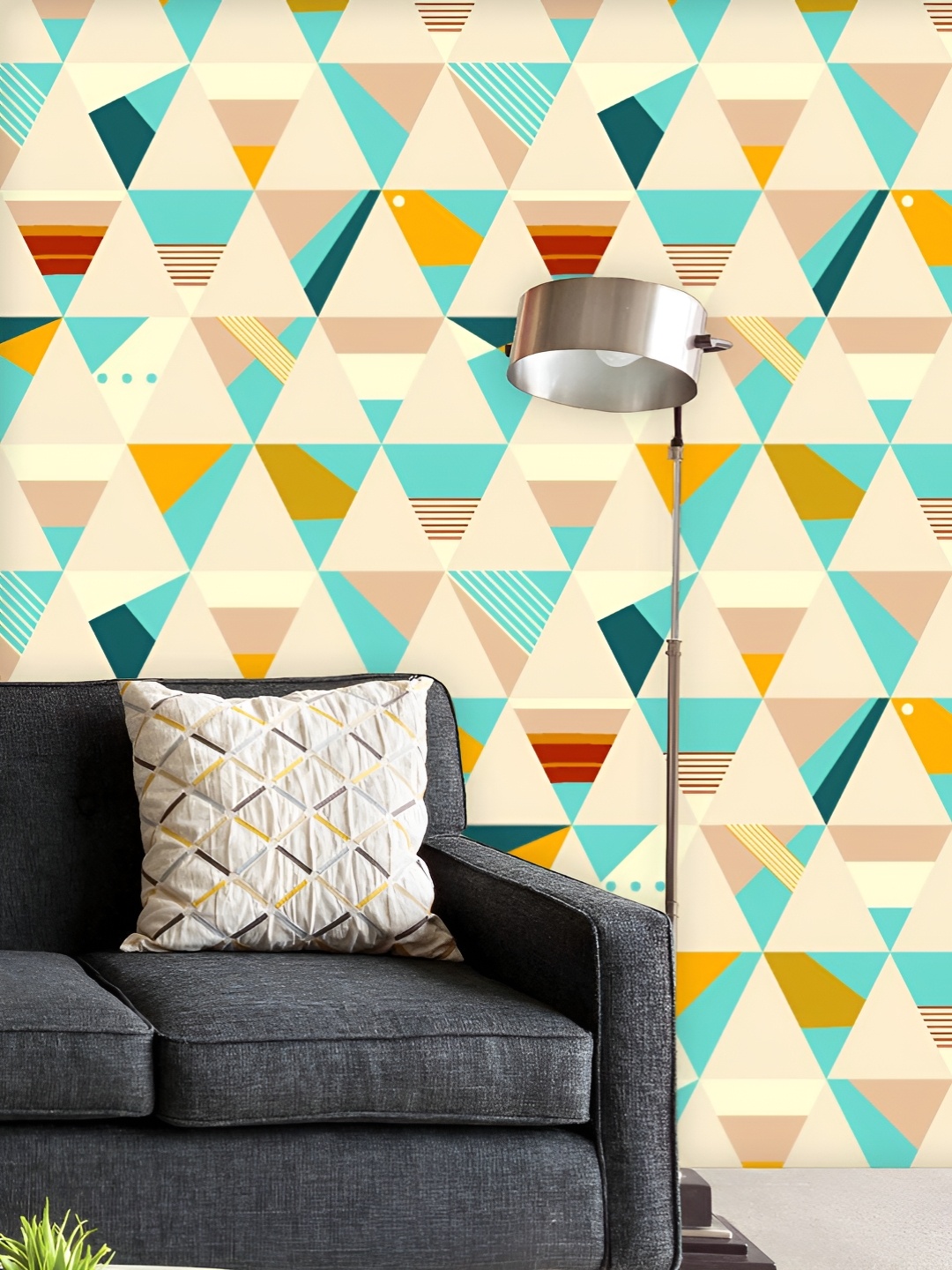 

ArtzFolio Printed UV-Resistant Anti-Bacterial Geometric Pattern5 Peel & Stick Wallpaper, Multi