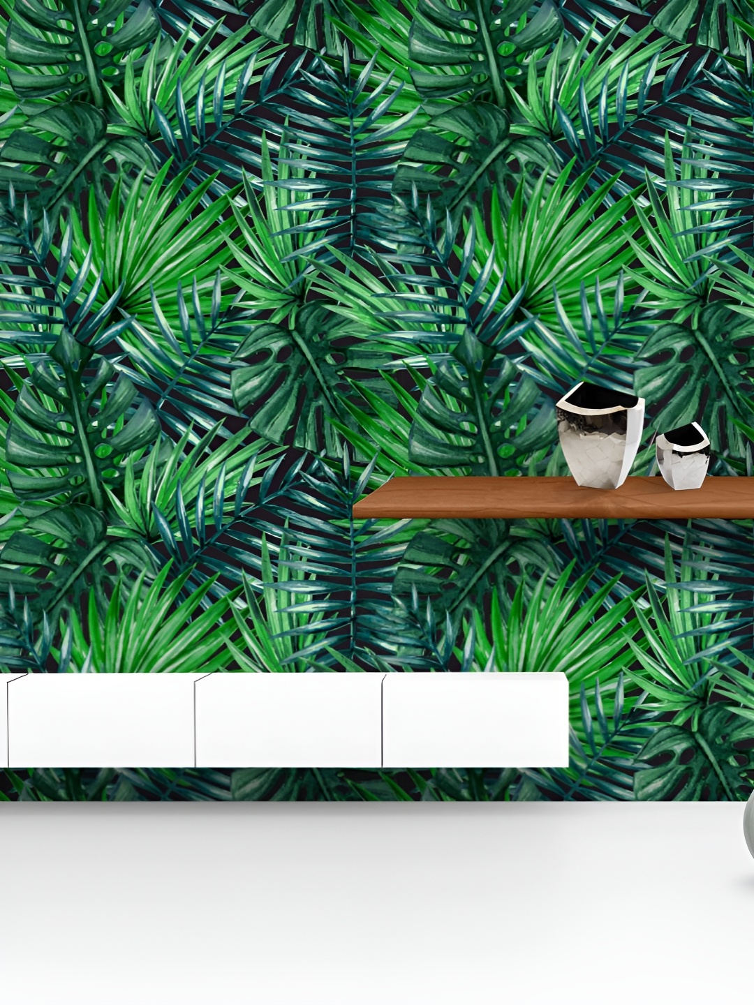

ArtzFolio Printed UV-Resistant Anti-Bacterial Tropical Palm Leaves Peel & Stick Wallpaper, Multi