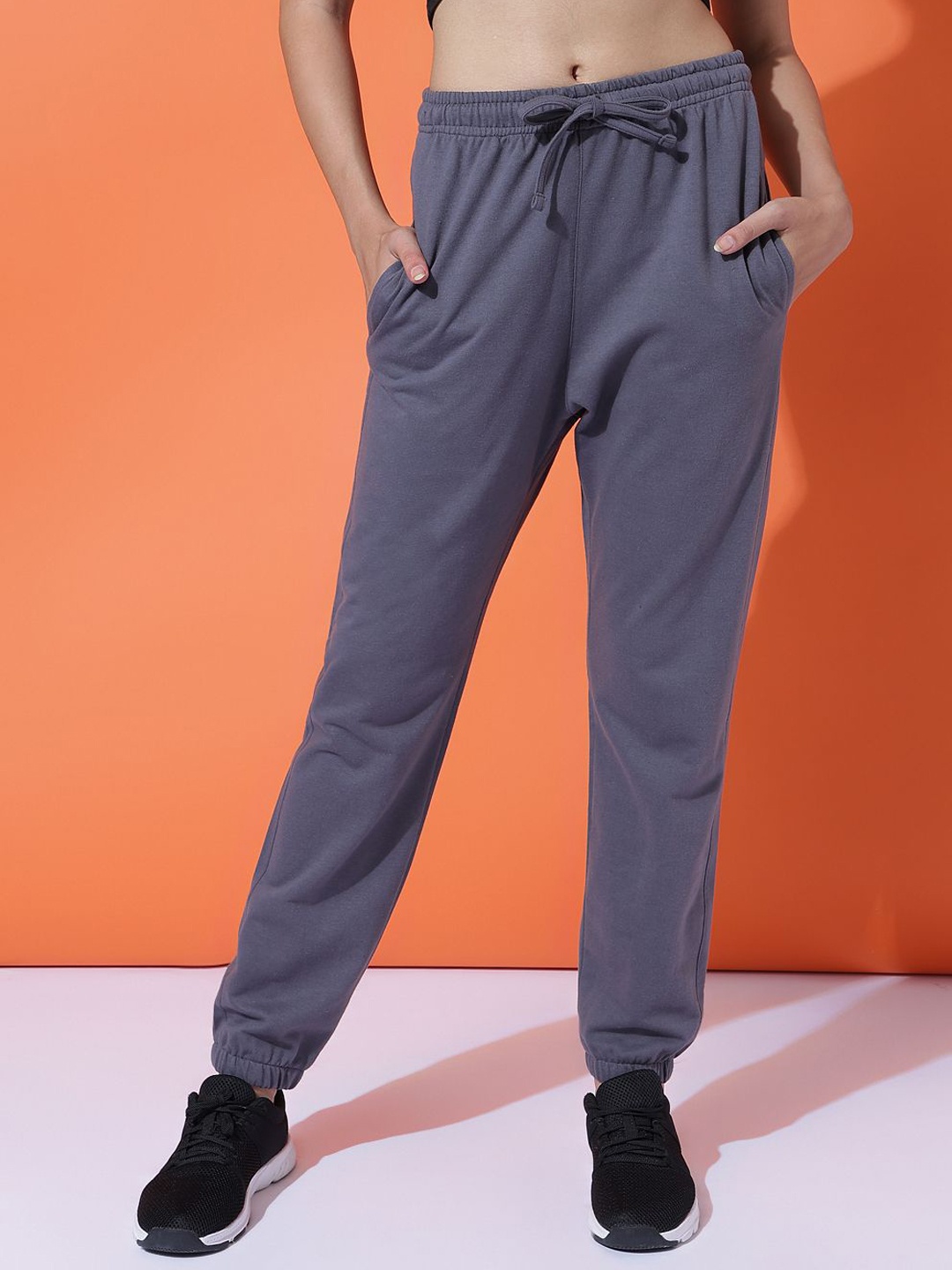 

MKH Women Regular Fit Mid-Rise Cotton Joggers, Grey