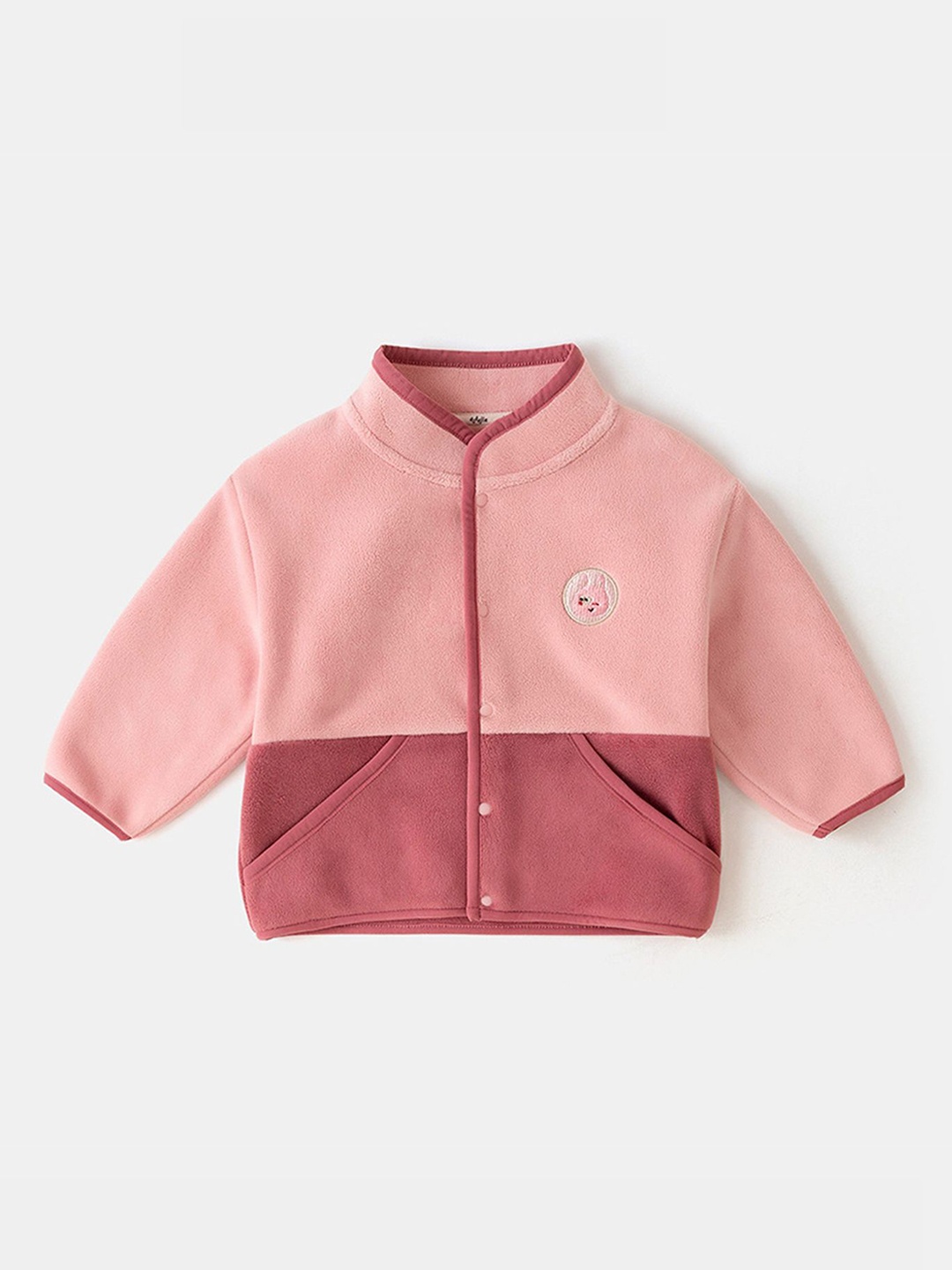 

LULU & SKY Unisex Kids Colourblocked without Crop Tailored Jacket with Patchwork, Pink