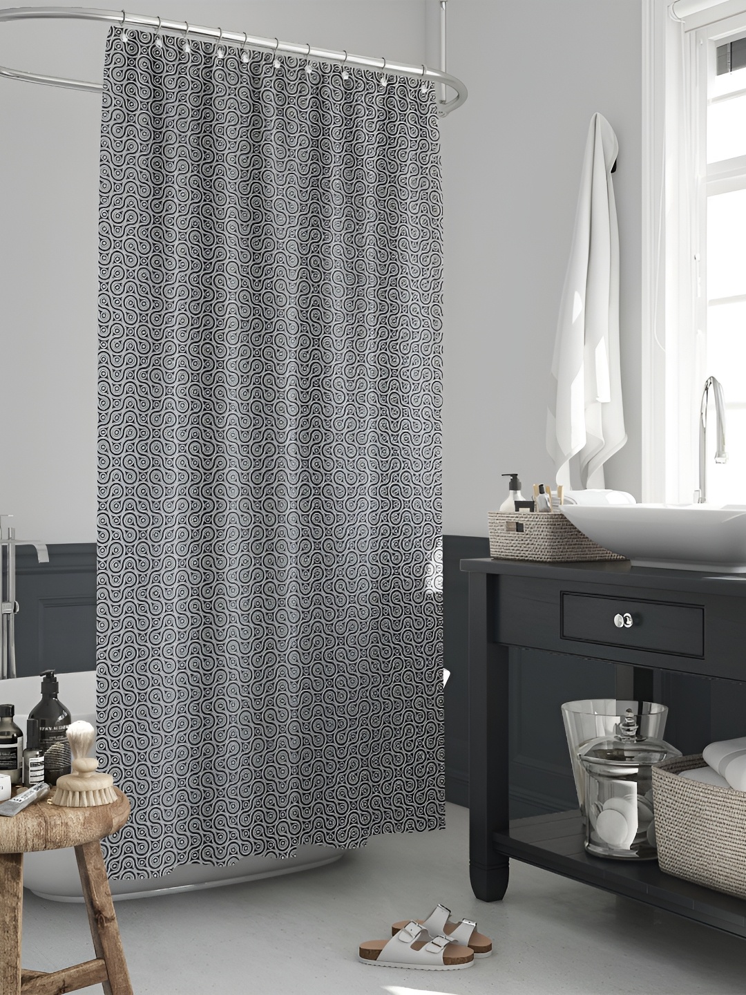 

ArtzFolio Black & White Printed Waterproof Shower Curtains