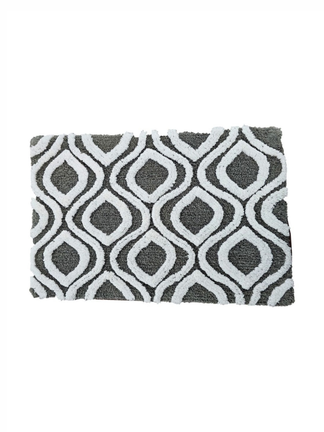 

Aura Grey Printed Cotton 1800 GSM Bath Rug