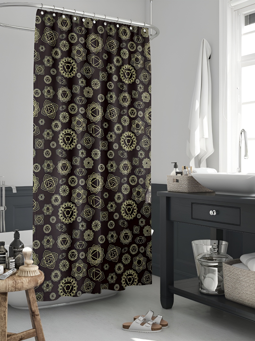 

ArtzFolio Single Piece Waterproof Polyester Shower Curtain, Multi