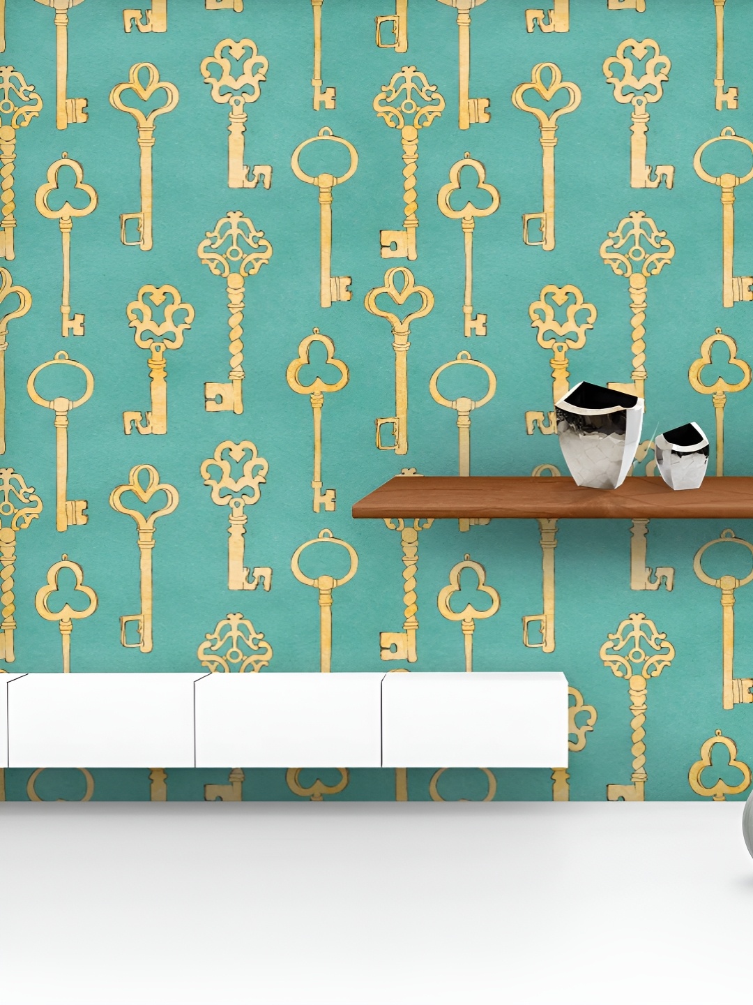

ArtzFolio Printed UV-Resistant Anti-Bacterial Retro Keys Pattern Peel & Stick Wallpaper, Multi
