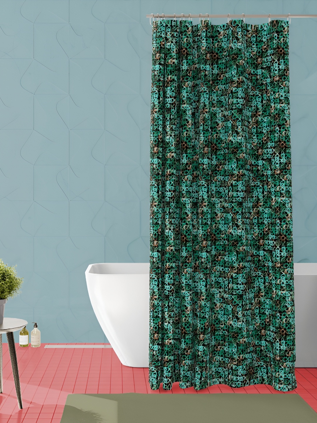 

ArtzFolio Green & Black Waterproof Polyester Shower Curtain