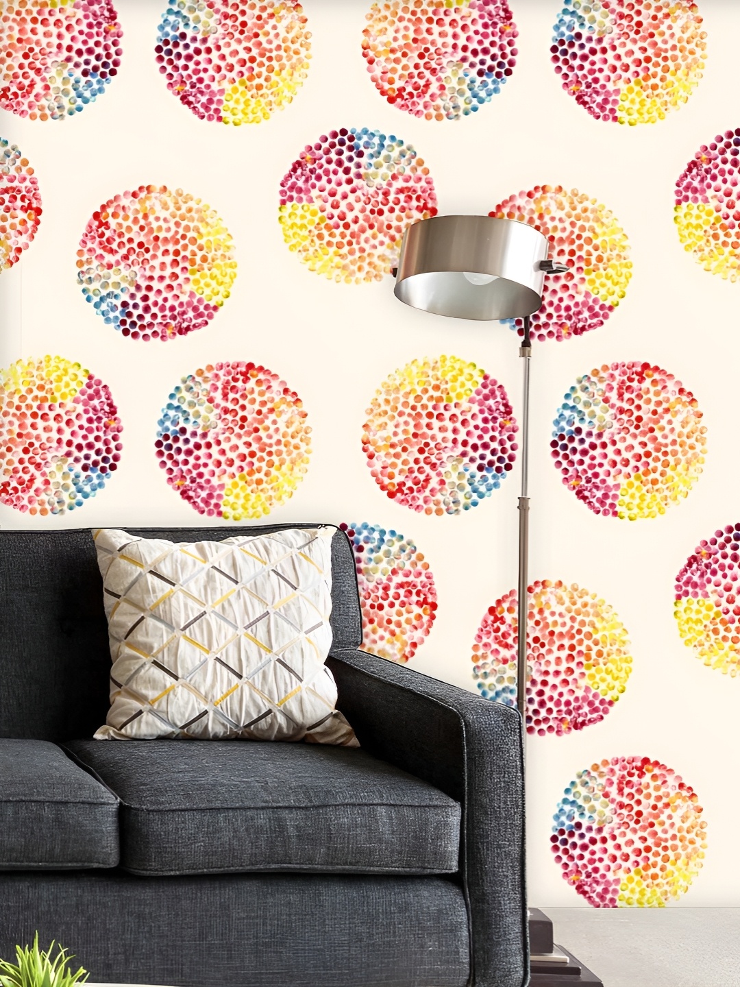 

ArtzFolio Printed UV-Resistant Anti-Bacterial Watercolor Circles Peel & Stick Wallpaper, Multi