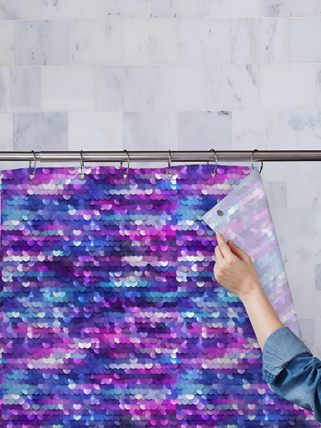 

ArtzFolio Single Piece Waterproof Polyester Shower Curtain, Multi