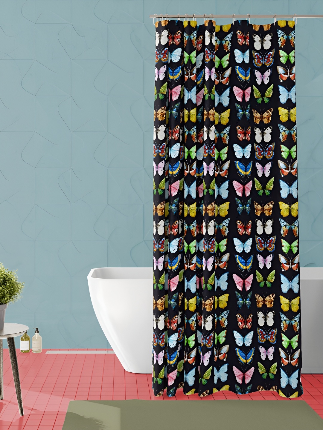 

ArtzFolio Black & Yellow Printed Waterproof Shower Curtains