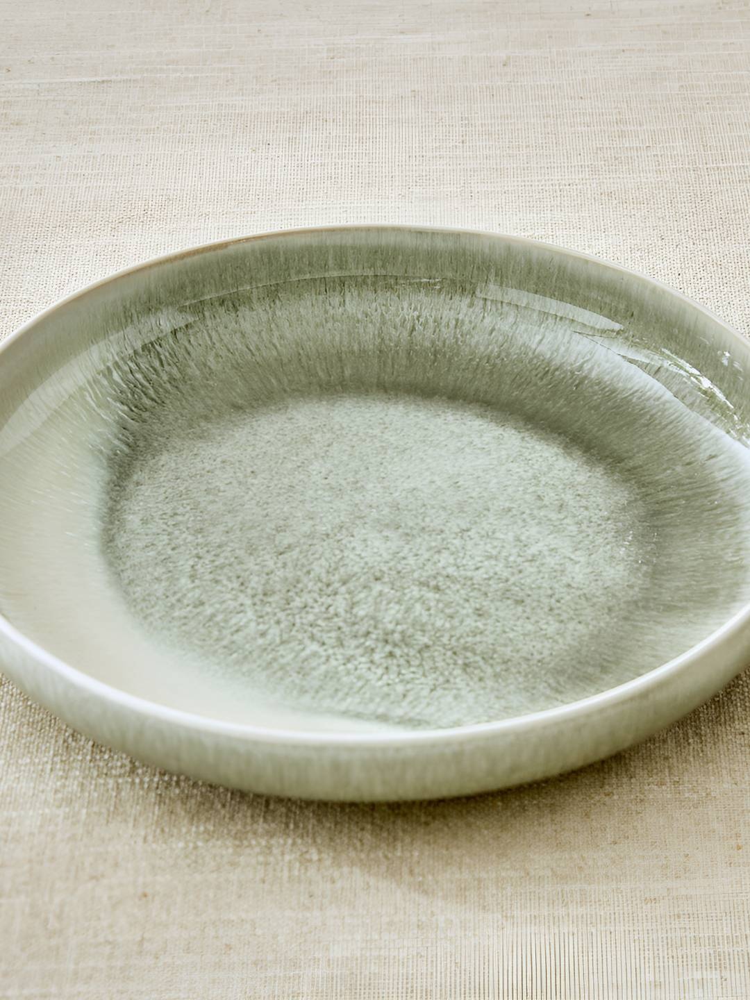 

Home Centre Green Stoneware Serving Bowl
