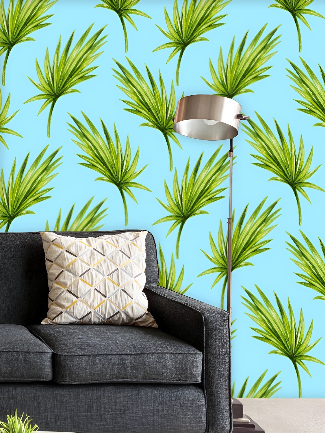 

ArtzFolio Printed UV-Resistant Anti-Bacterial Tropical Palm Leaves Peel & Stick Wallpaper, Multi