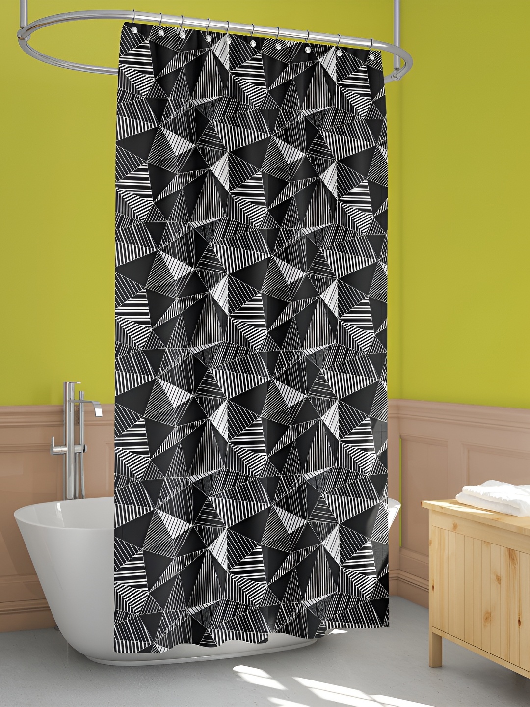 

ArtzFolio Black & White Printed Waterproof Shower Curtain
