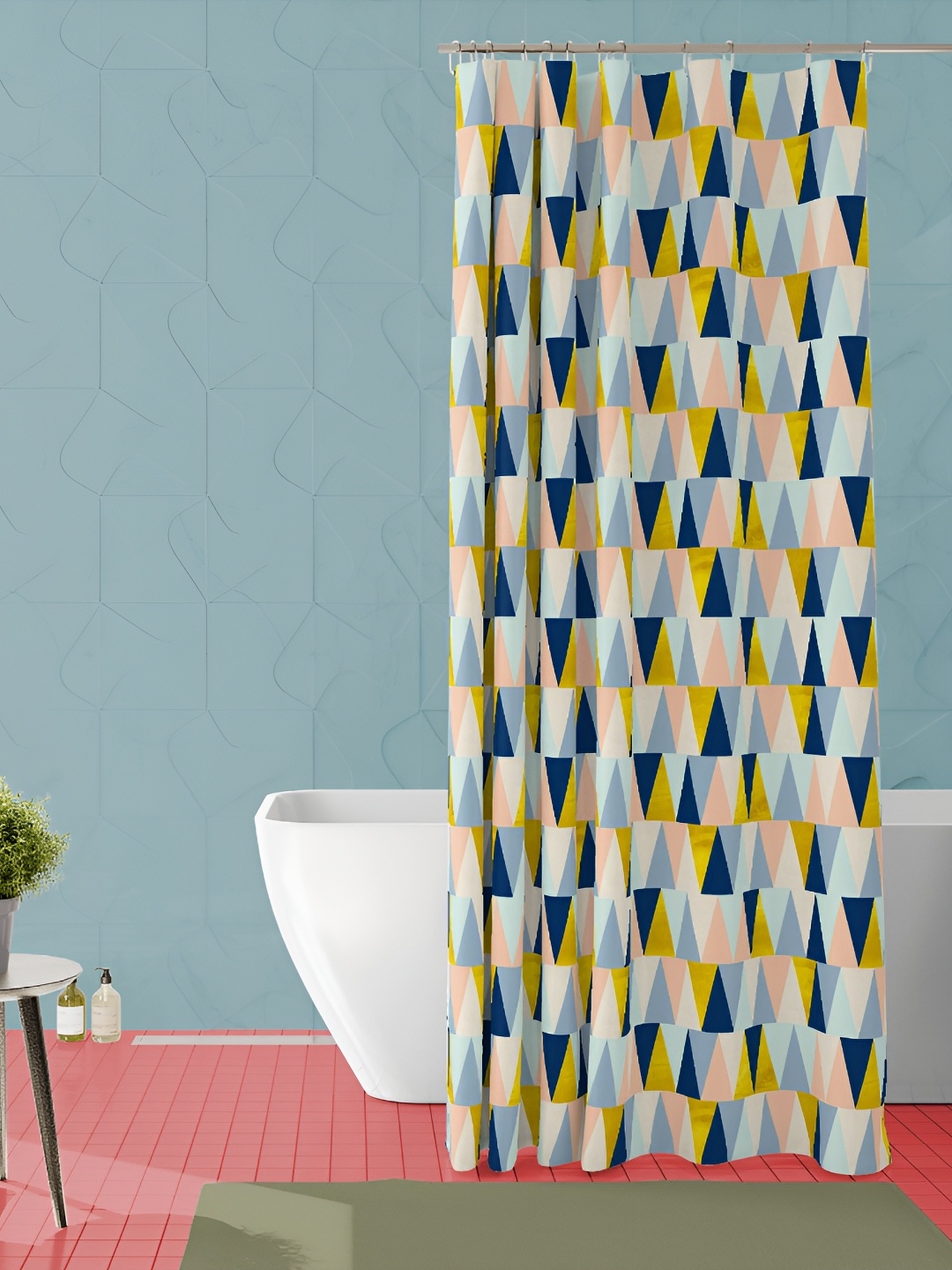 

ArtzFolio Yellow & Pink Printed Waterproof Shower Curtain
