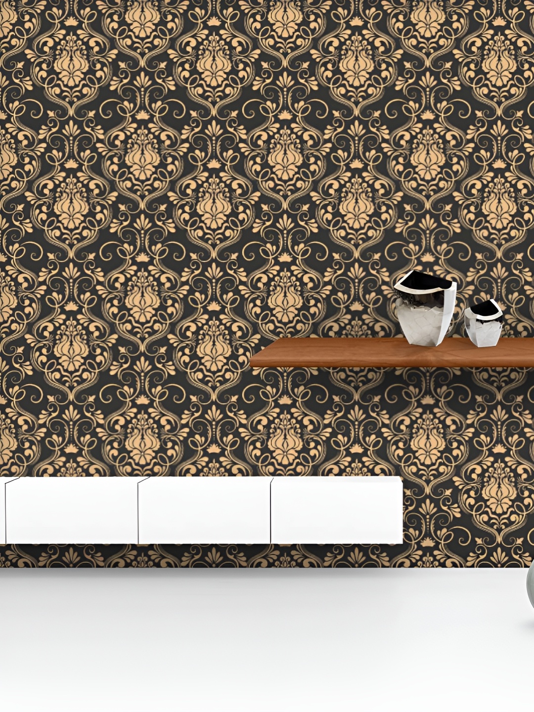 

ArtzFolio Printed UV-Resistant Anti-Bacterial Elegant Damask Peel & Stick Wallpaper, Multi