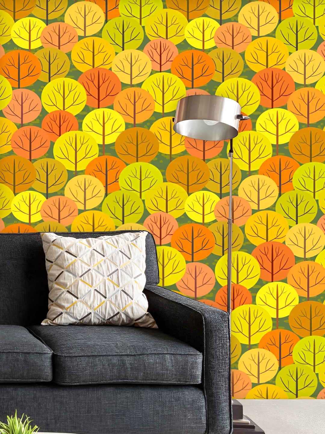 

ArtzFolio Printed UV-Resistant Anti-Bacterial Autumn Forest Peel & Stick Wallpaper, Multi