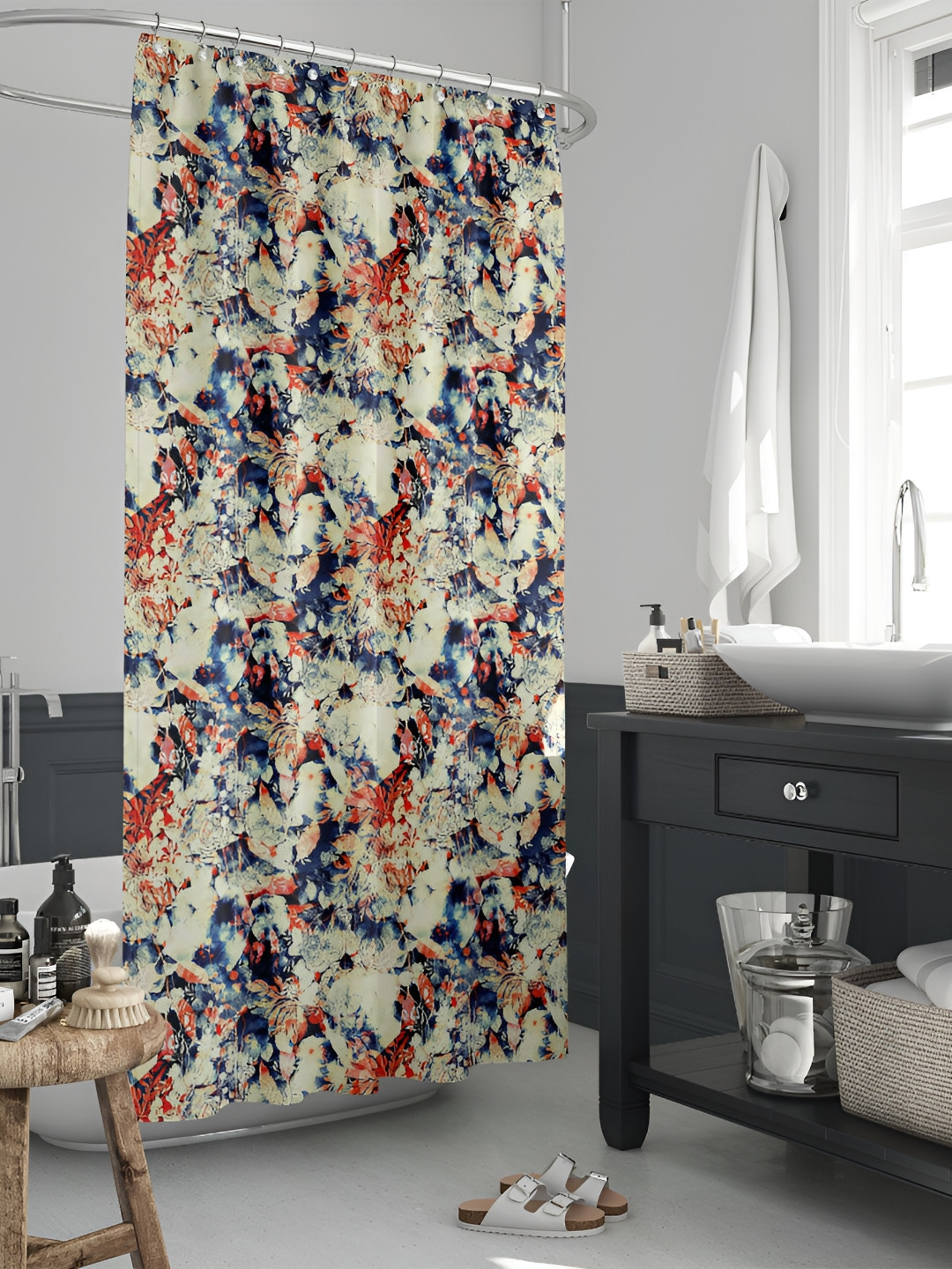 

ArtzFolio Single Piece Waterproof Polyester Shower Curtain, Multi