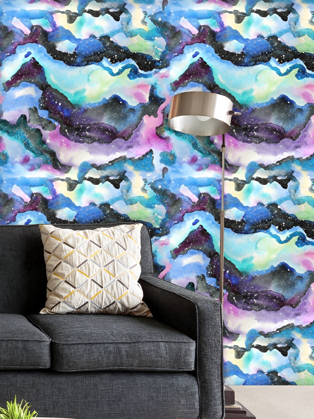 

ArtzFolio Printed UV-Resistant Anti-Bacterial Watercolor Modern Abstract Peel & Stick Wallpaper, Multi