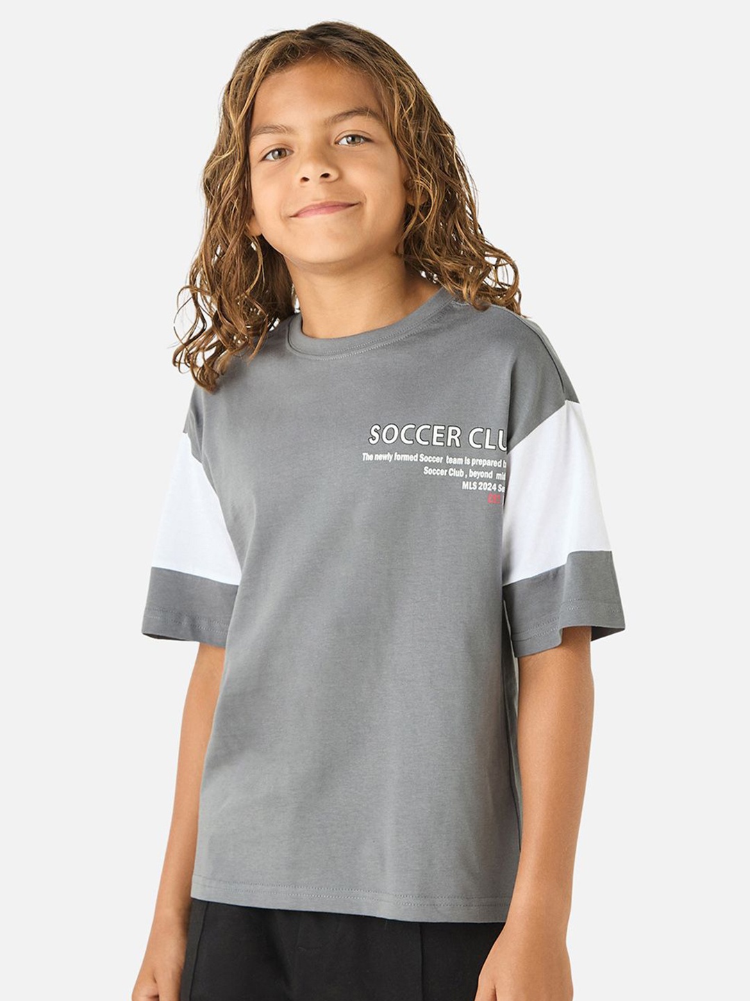 

Juniors by Babyshop Boys Typography T-shirt, Grey