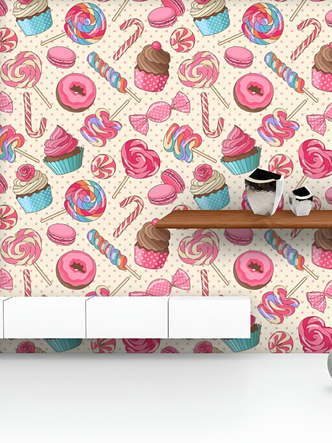 

ArtzFolio Printed UV-Resistant Anti-Bacterial Yummy Lollipop CandyPeel & Stick Wallpaper, Multi