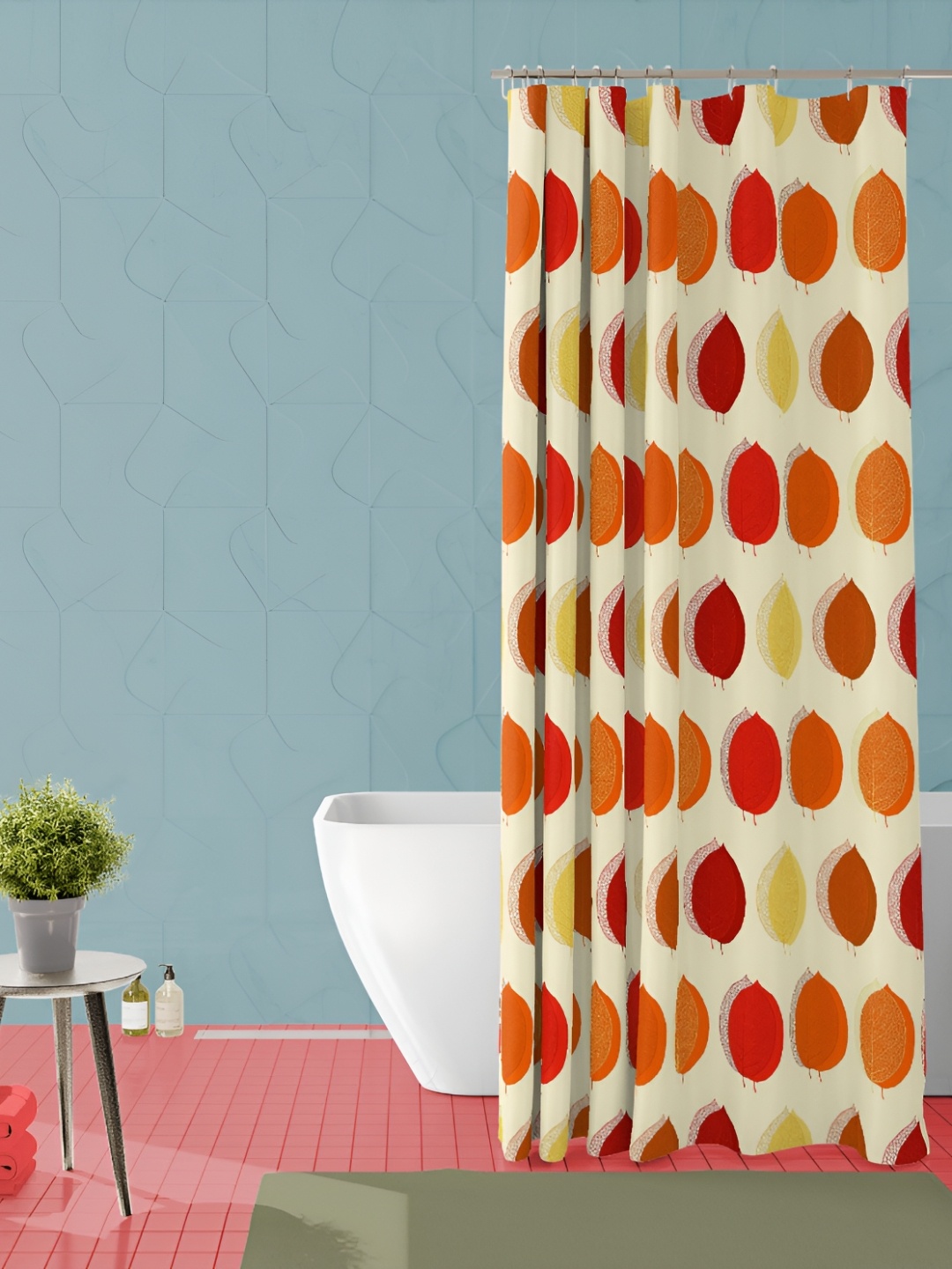 

ArtzFolio Cream & Yellow Printed Waterproof Shower Curtains