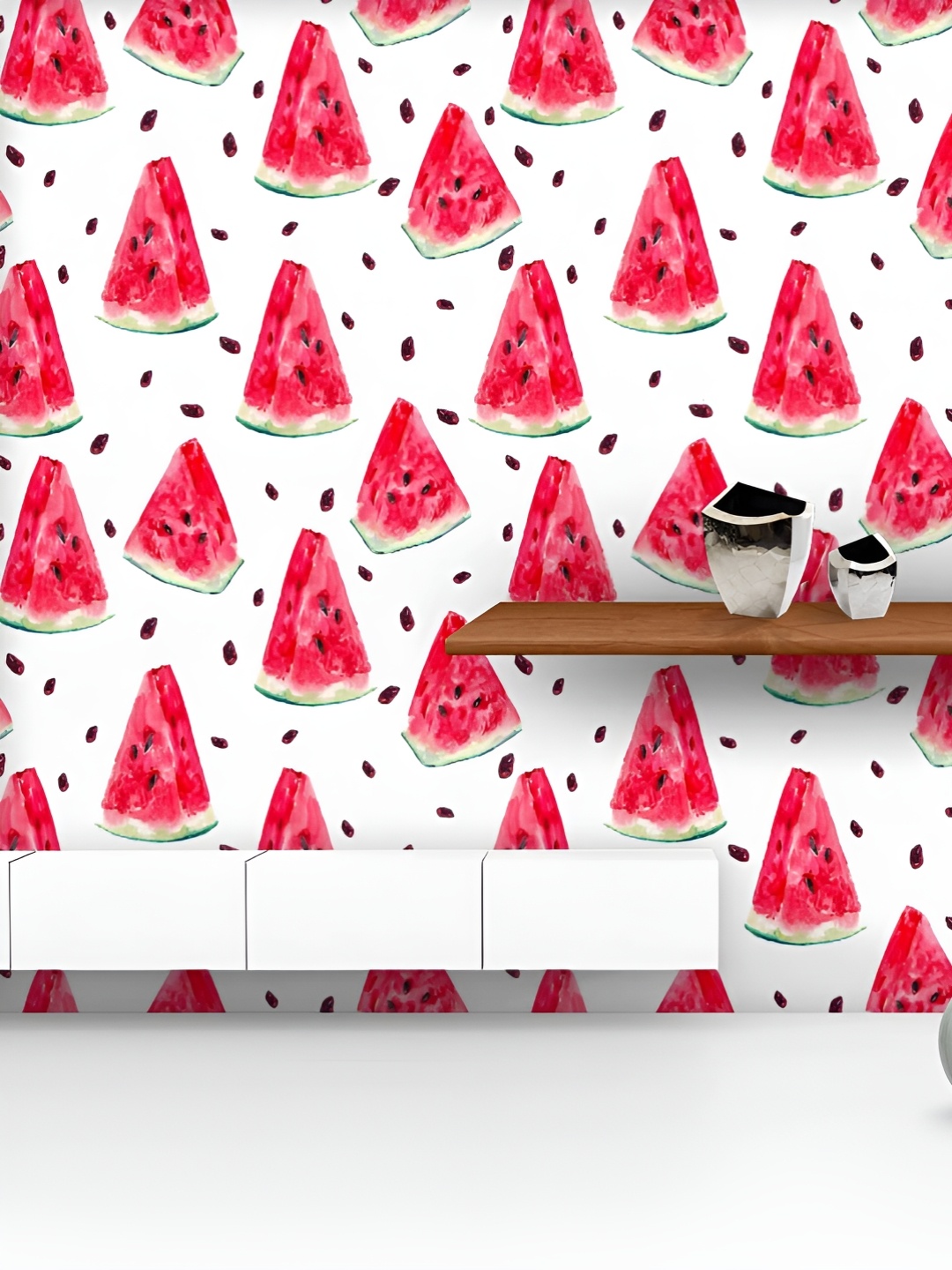 

ArtzFolio Printed UV-Resistant Anti-Bacterial Watercolor Watermelon Peel & Stick Wallpaper, Multi