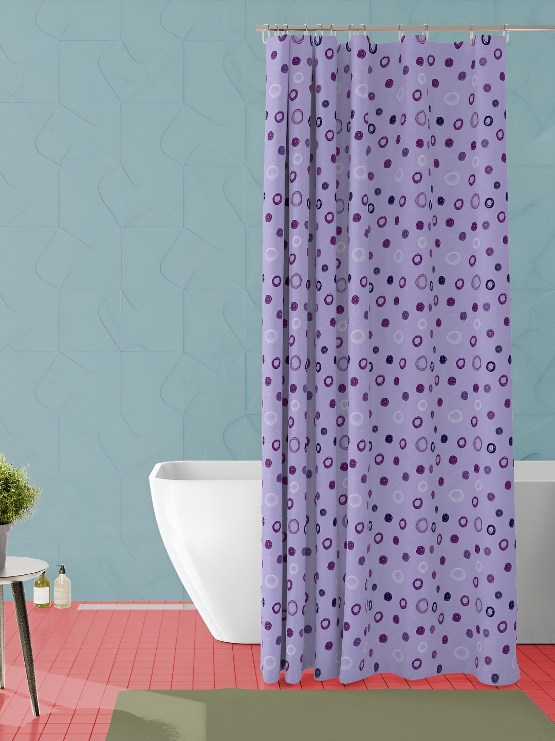 

ArtzFolio Purple Abstract Printed Waterproof Shower Curtain